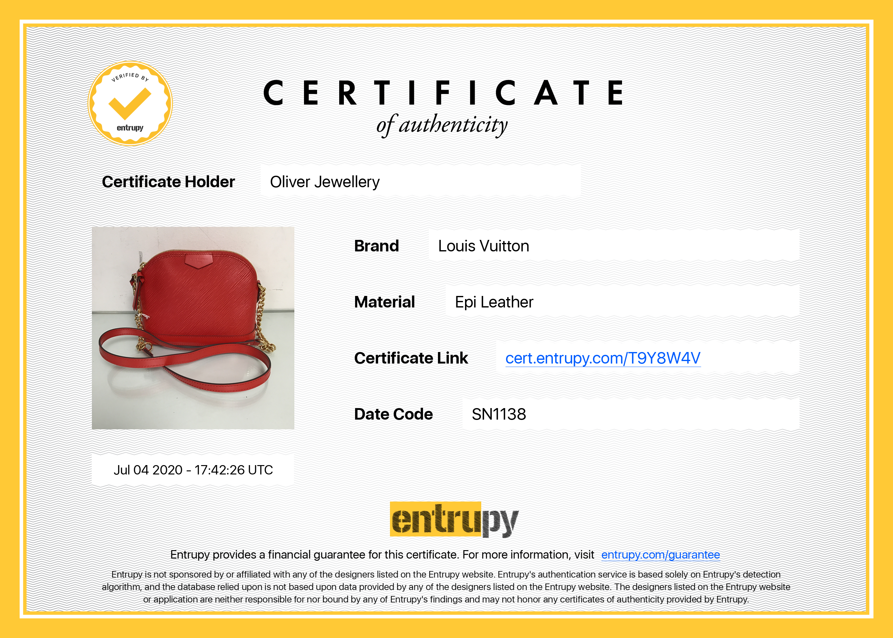 Louis Vuitton 2018 Epi Alma Mini