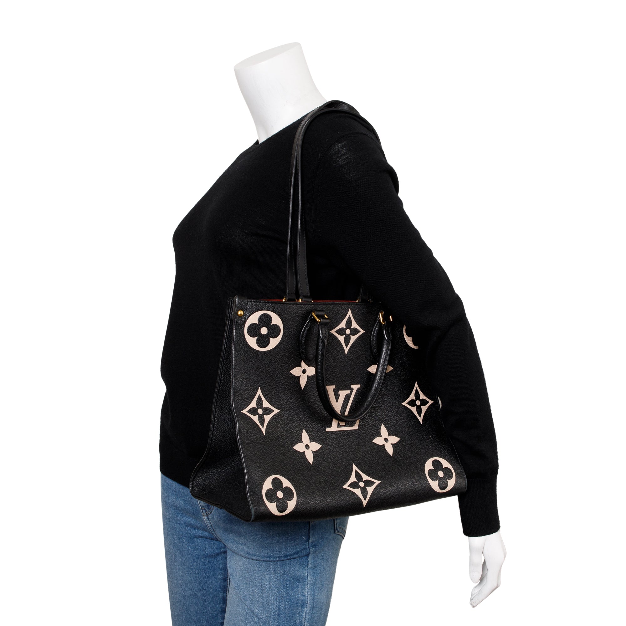 Louis Vuitton 2020 Bicolor Monogram Empreinte Leather OnTheGo MM