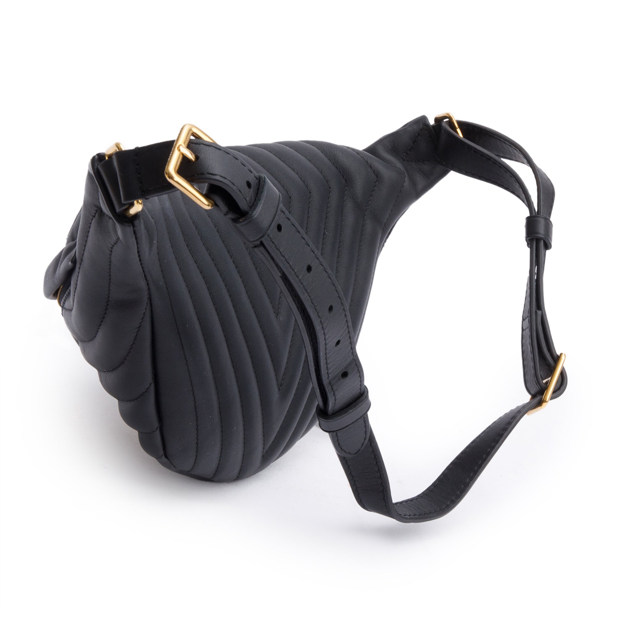 Louis Vuitton 2020 Black Cowhide Leather New Wave Belt Bag