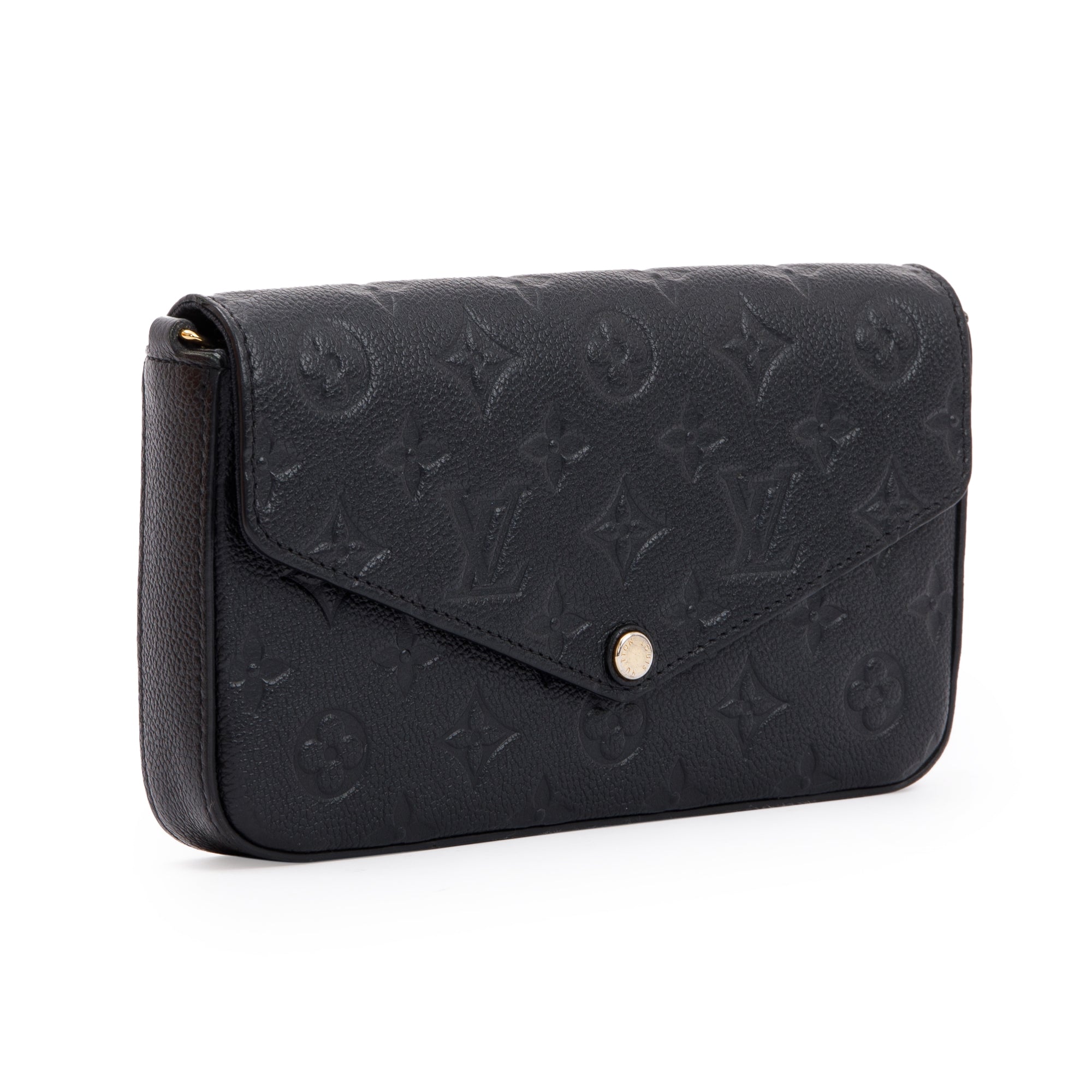 Louis Vuitton 2020 Black Monogram Empreinte Felicie Pochette Bag w/ Box