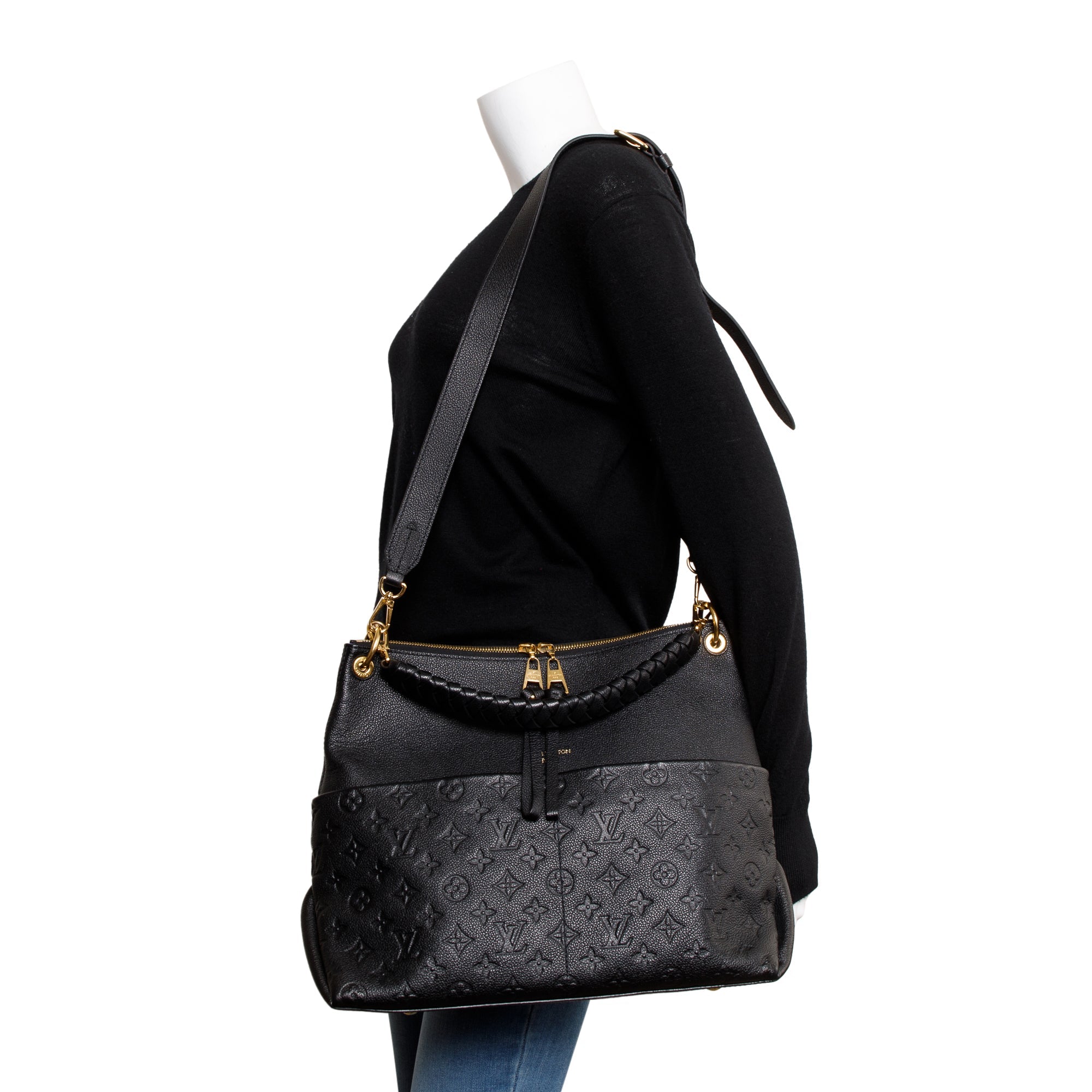 Louis Vuitton 2020 Black Monogram Empreinte Maida Hobo Bag w/ Strap