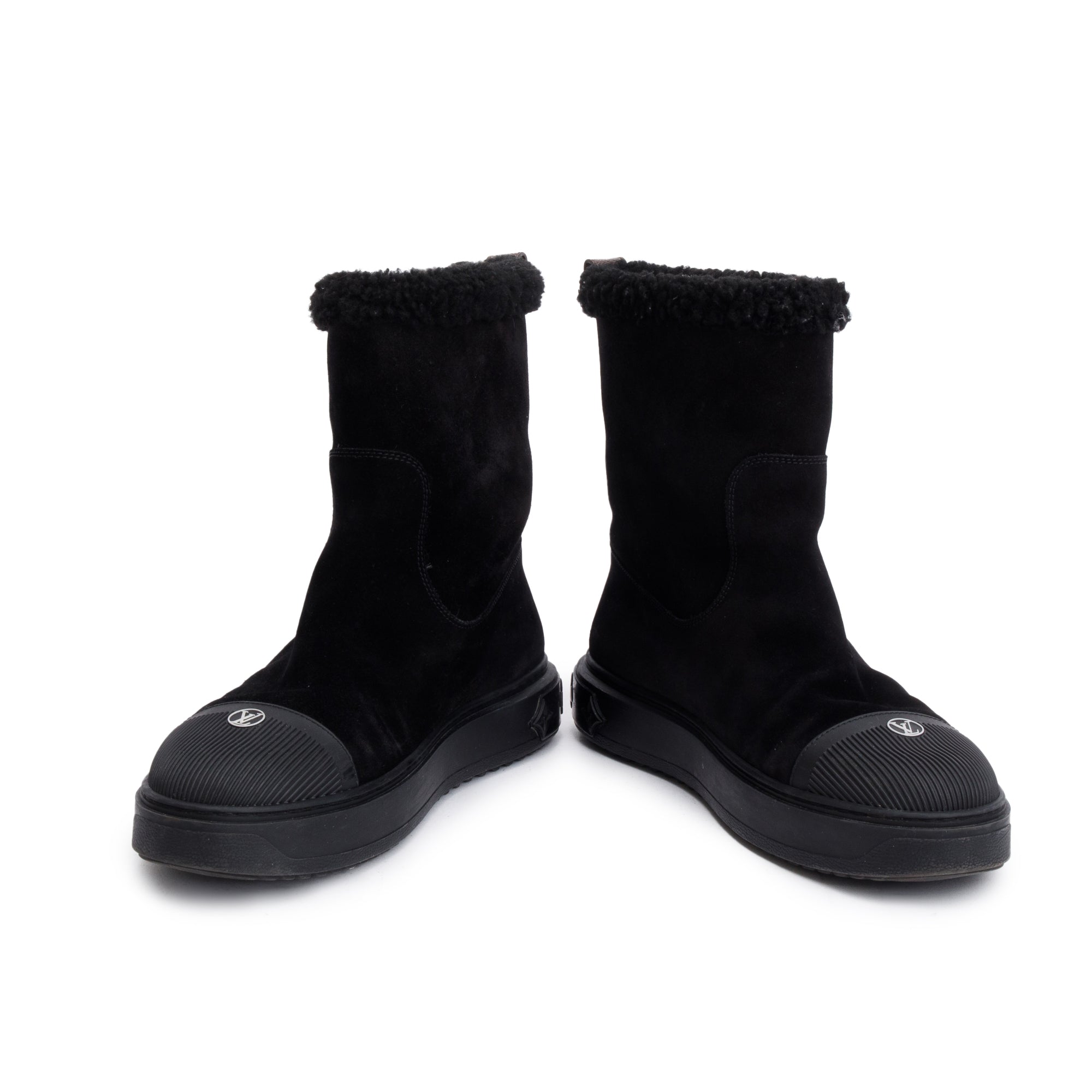 Louis Vuitton 2020 Black Suede Breezy Flat Ankle Boots, Size 40