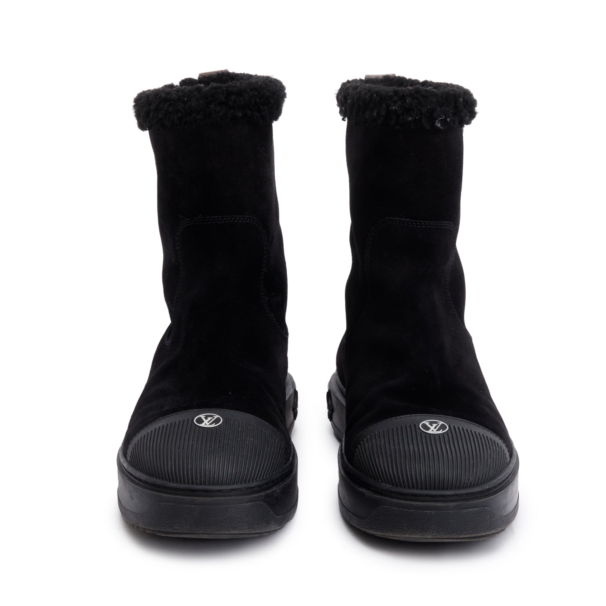 Louis Vuitton 2020 Black Suede Breezy Flat Ankle Boots, Size 40