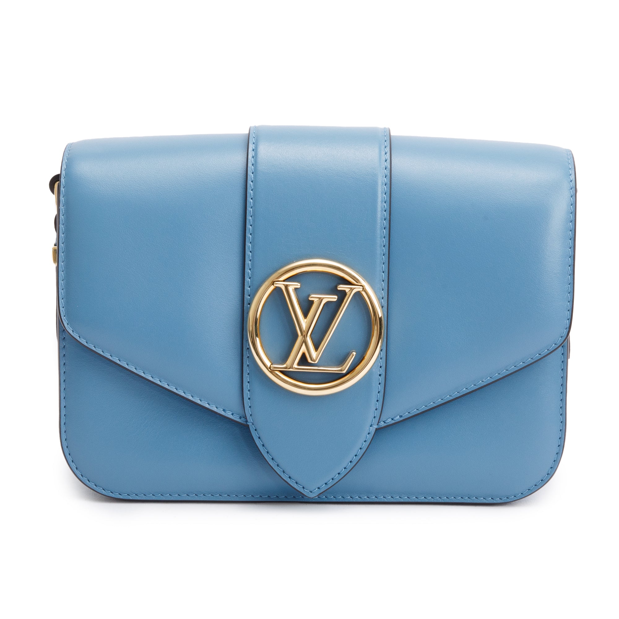 Louis Vuitton 2020 Blue Calfskin Leather LV Pont 9