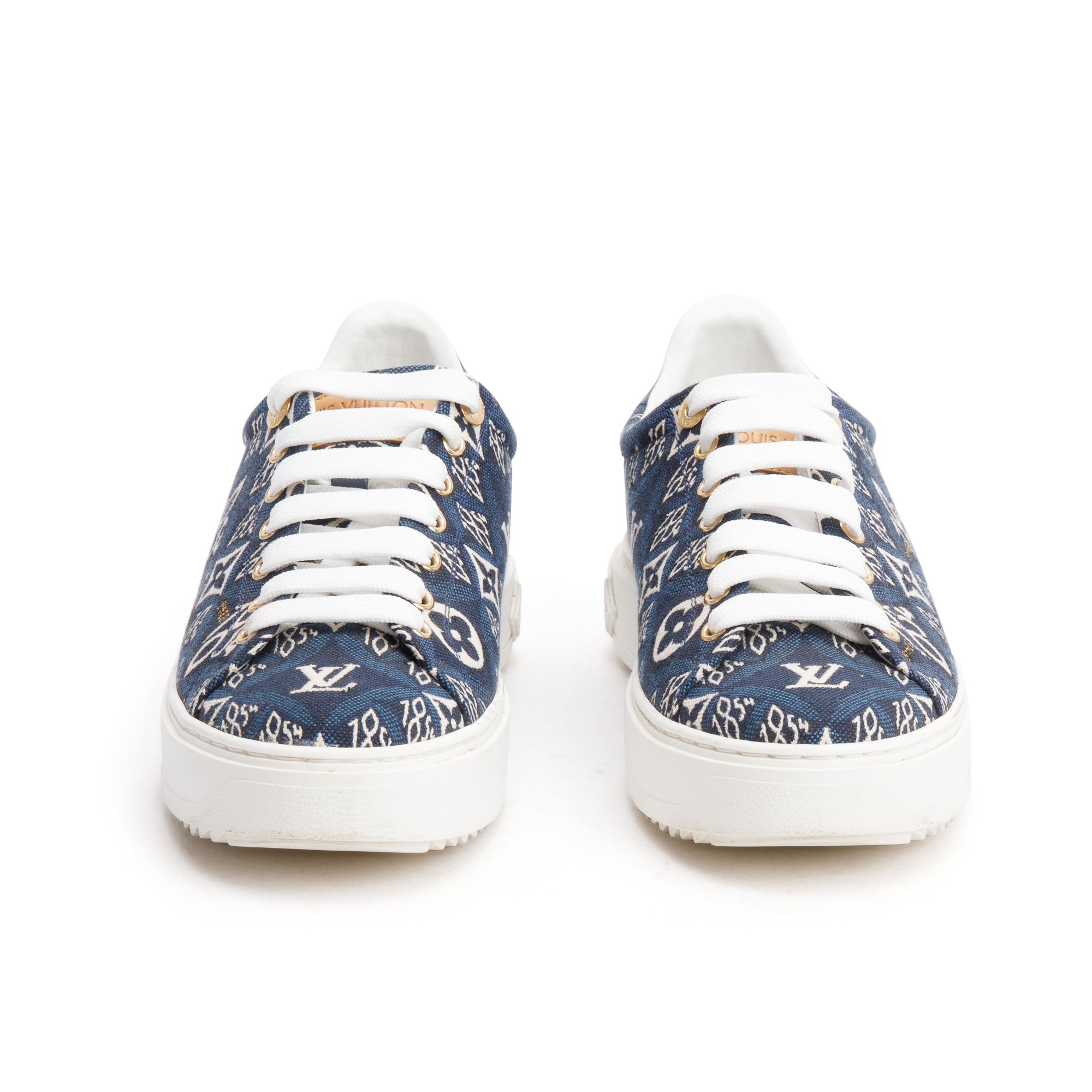 Louis Vuitton 2020 Blue Since 1984 Canvas Time Out Sneakers, Size 38.5 w/ Box