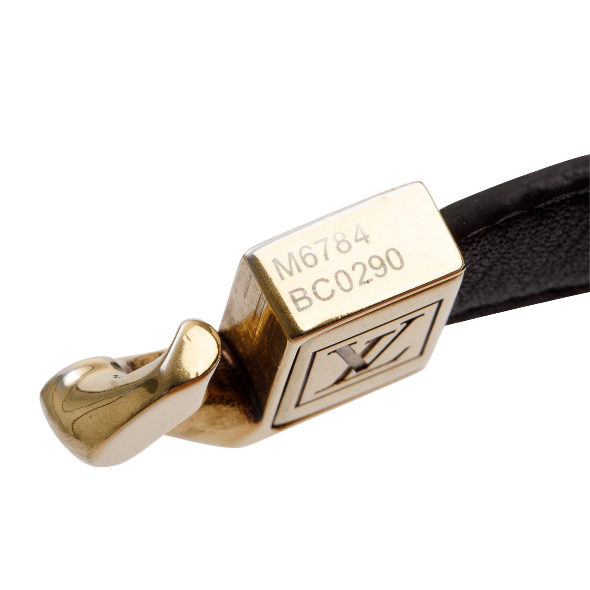 Louis Vuitton 2020 Brass Brown Leather & Monogram Canvas Monochain Reverso Bracelet