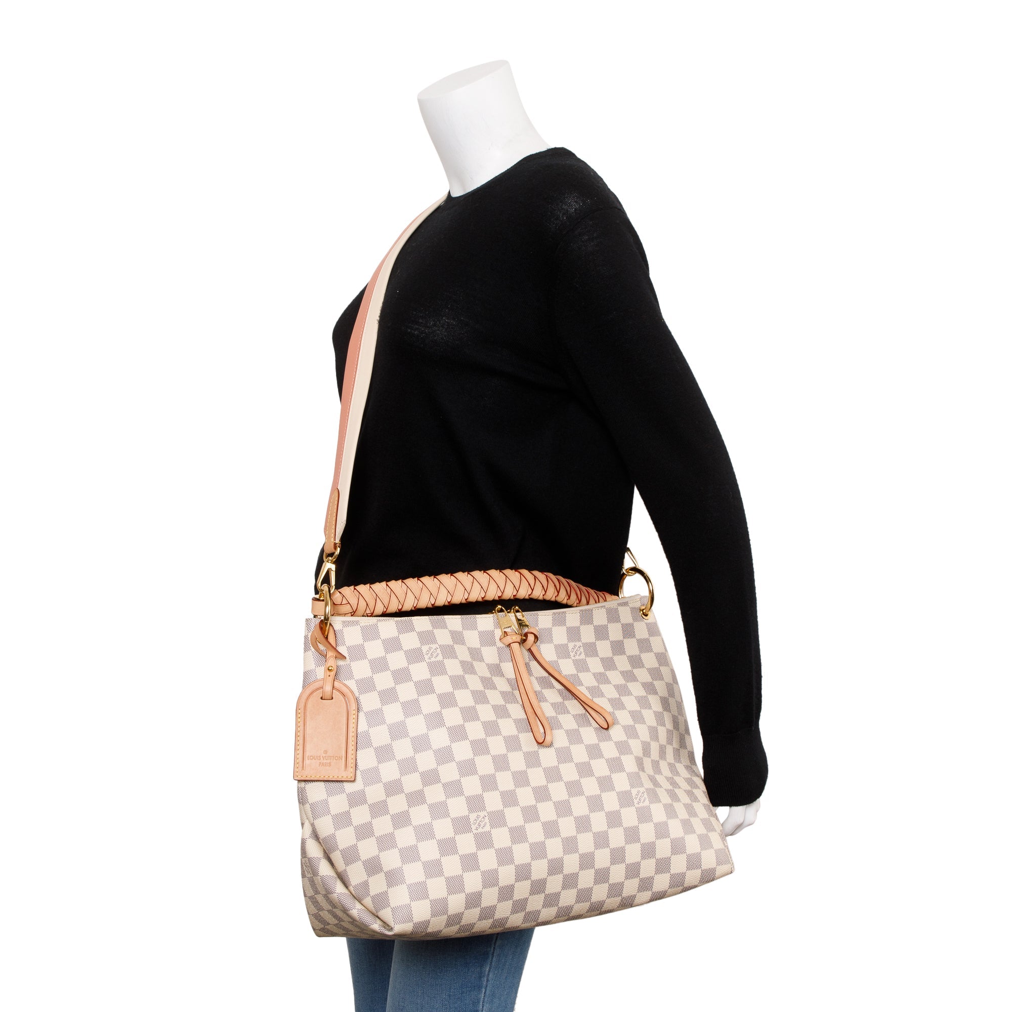 Louis Vuitton 2020 Damier Azur Braided Beaubourg Hobo MM w/ Strap