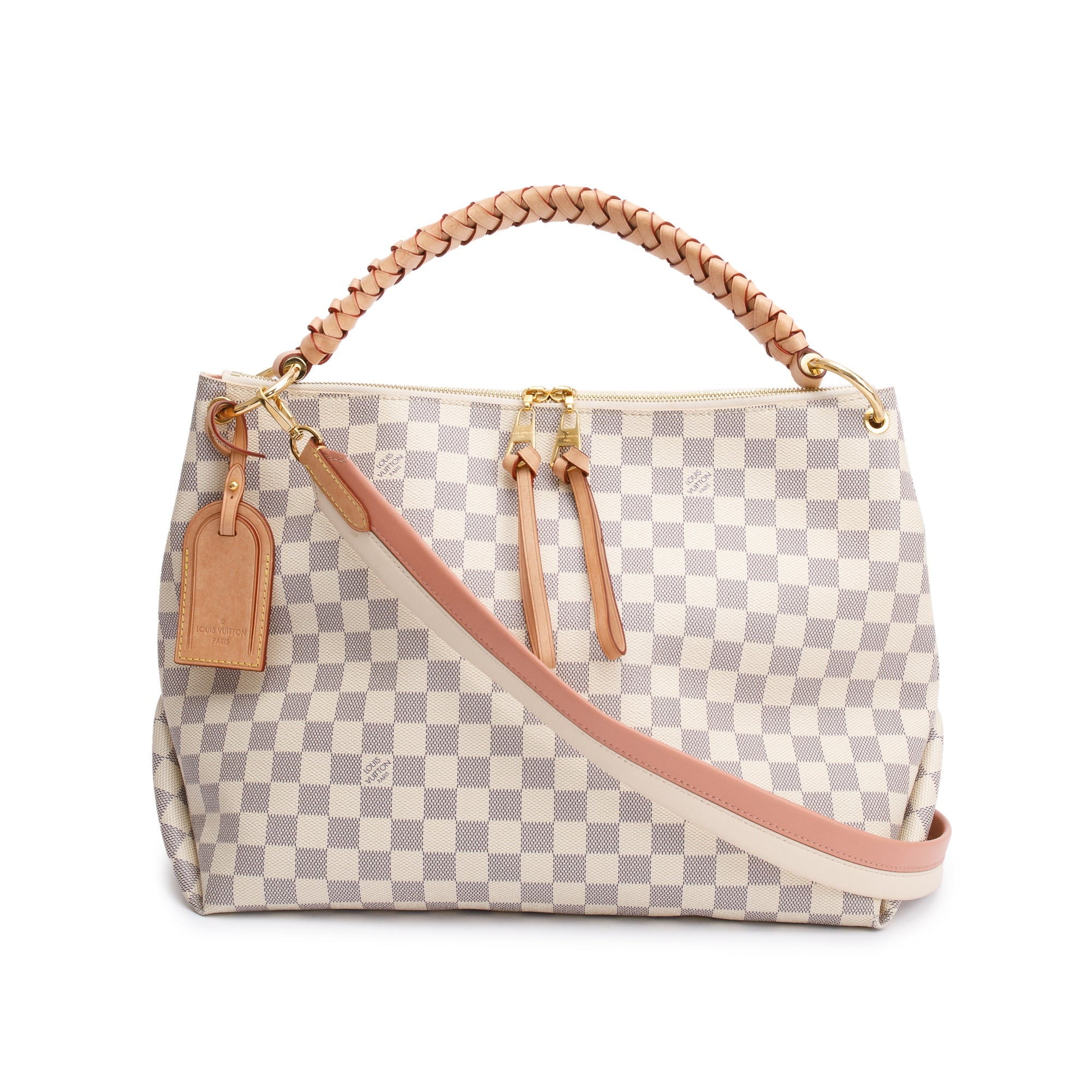 Louis Vuitton 2020 Damier Azur Braided Beaubourg Hobo MM w/ Strap