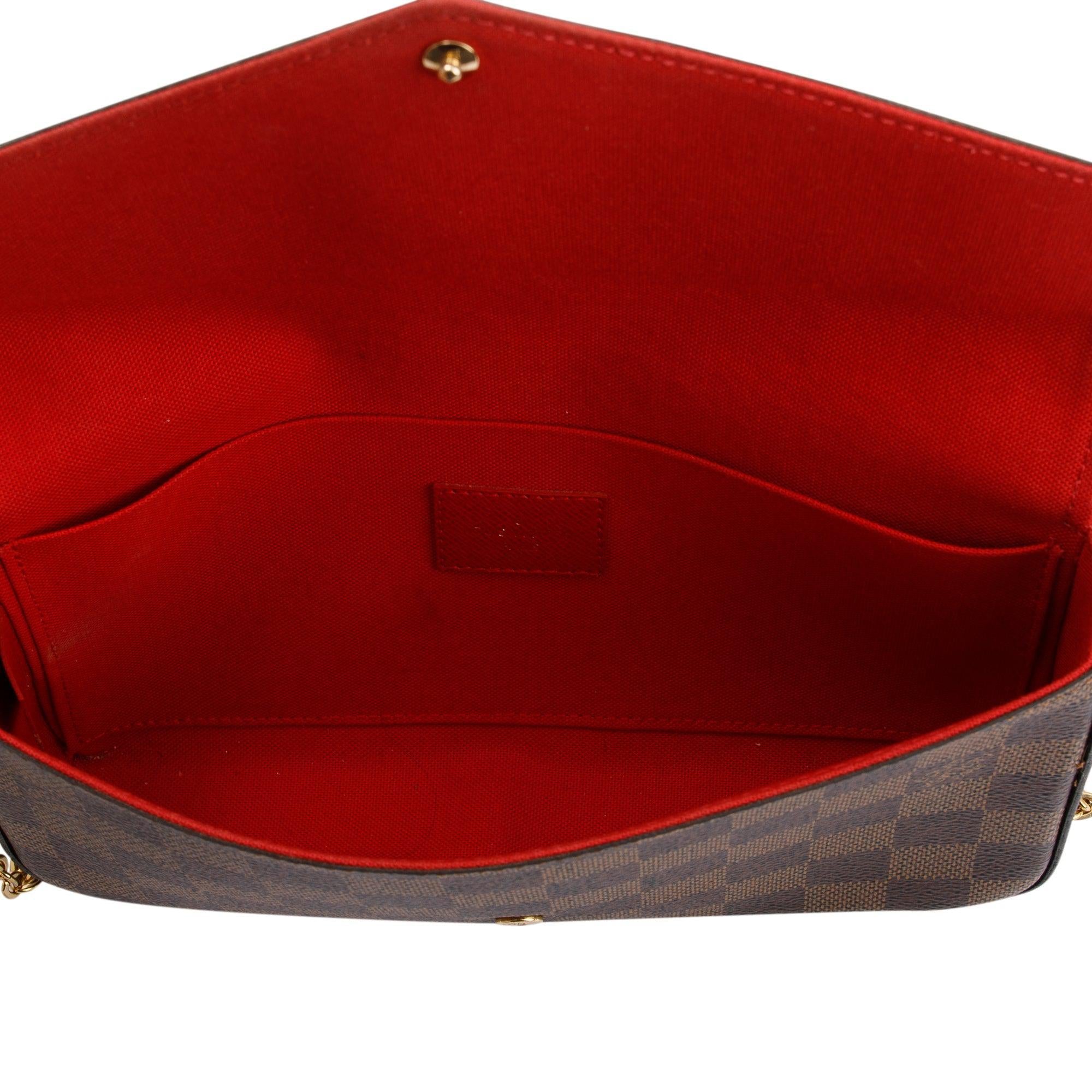 Louis Vuitton 2020 Damier Ebene Felicie Pochette Bag w/ Box