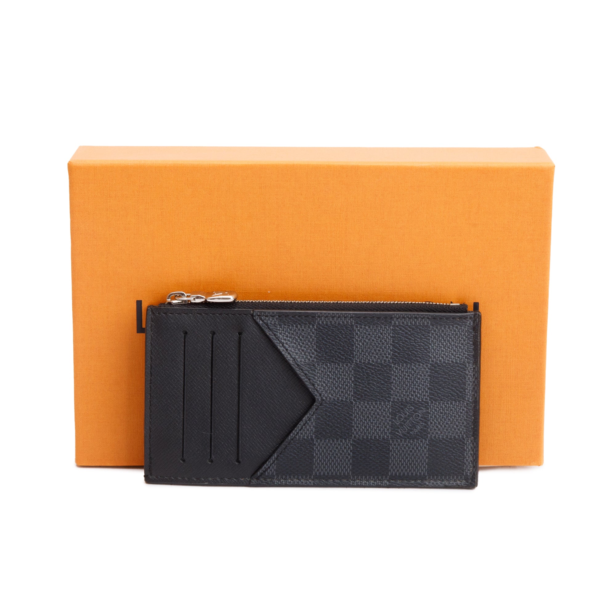 Louis Vuitton 2020 Damier Graphite Taiga Leather Coin Card Holder w/ Box