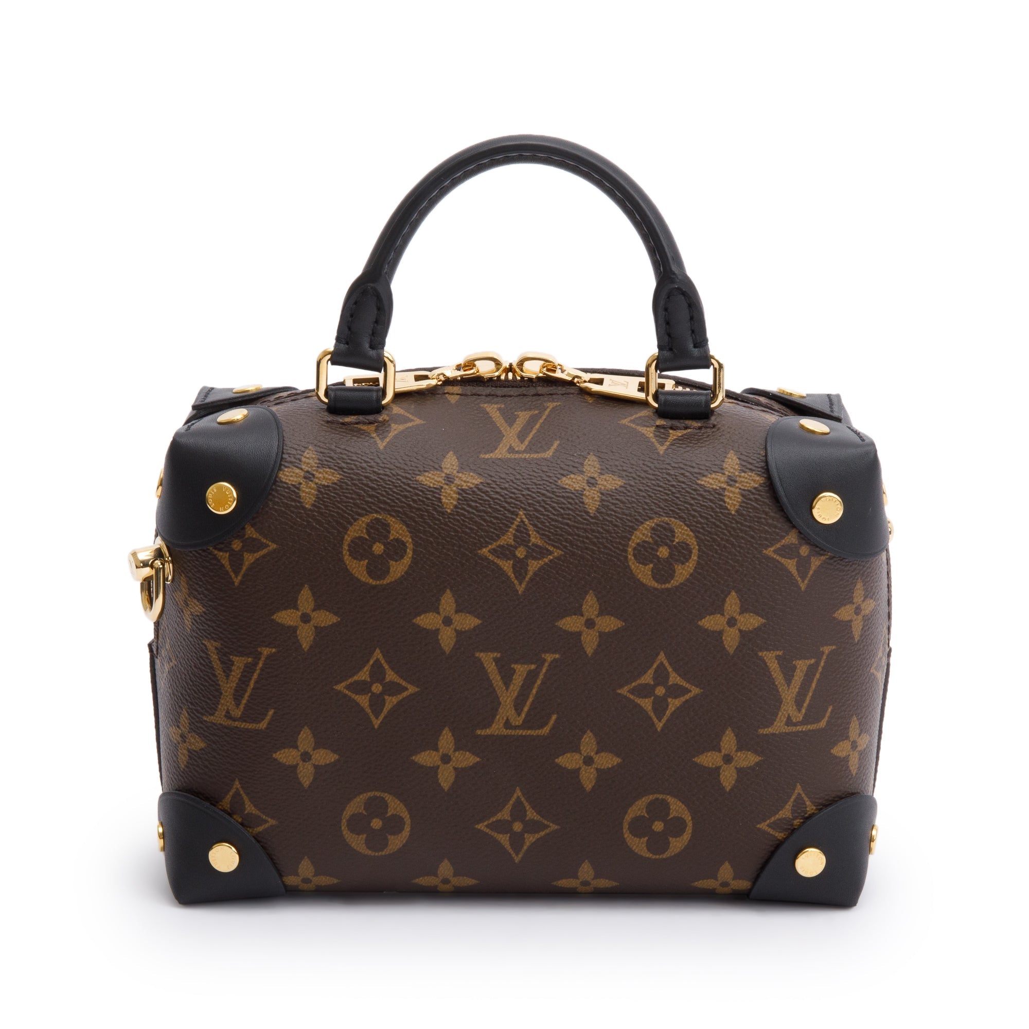 Louis Vuitton 2020 Monogram Black Calfskin Petite Malle Souple Bag w/ Straps