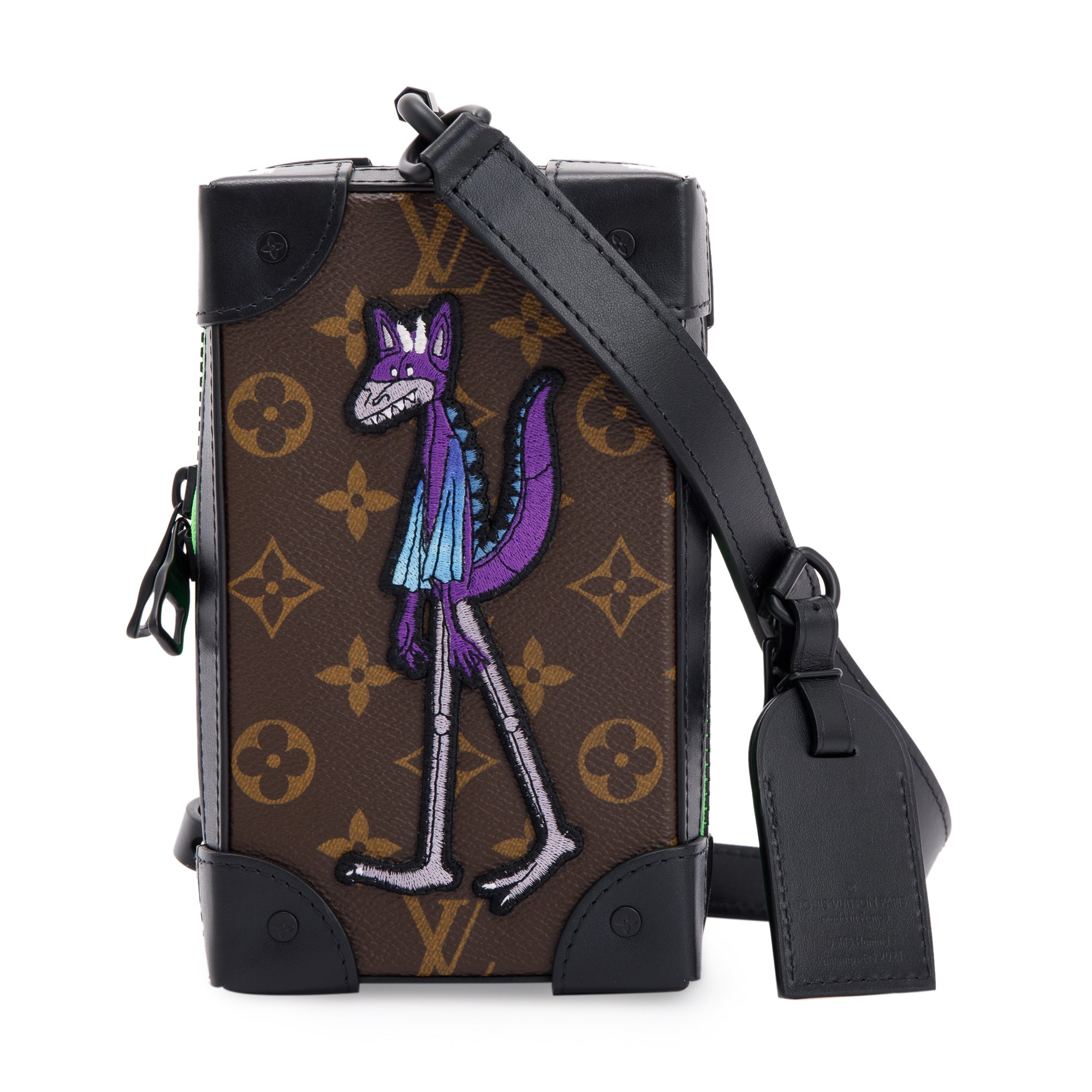 Louis Vuitton 2020 Monogram Cartoon Embroidered LV Friends Soft Trunk Phone Box w/ Strap
