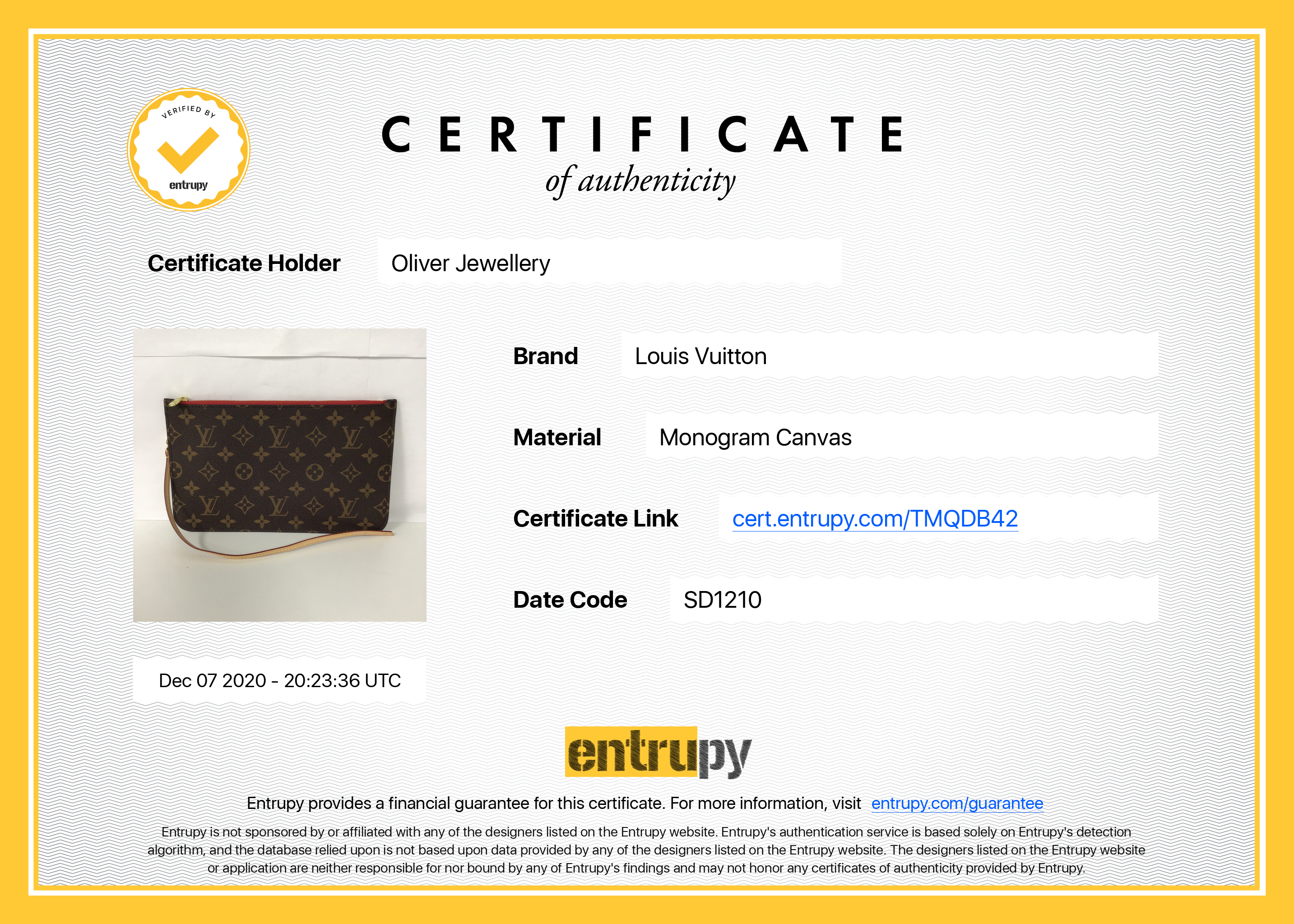 Louis Vuitton 2020 Monogram Neverfull Pochette