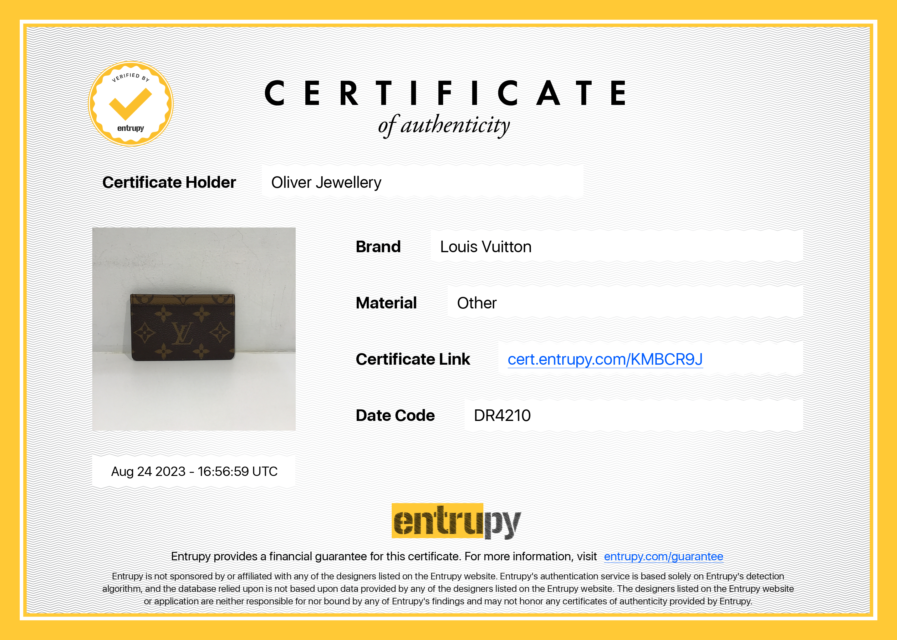 Louis Vuitton 2020 Monogram Reverse Card Holder w/ Box