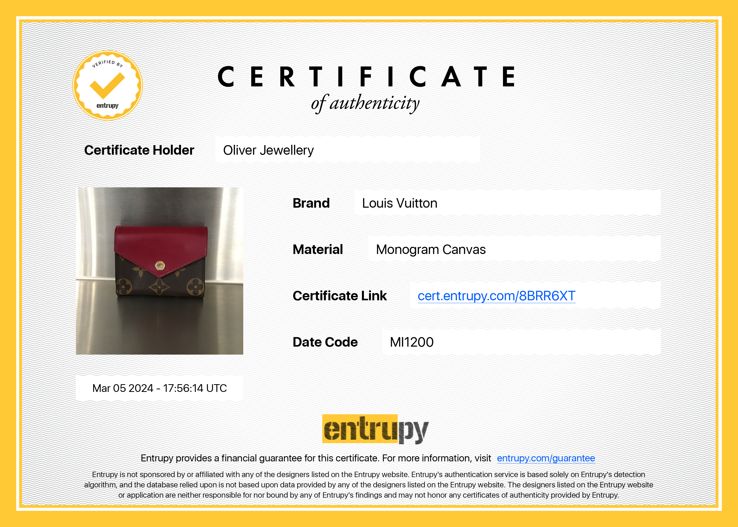 Louis Vuitton 2020 Monogram Zoe Wallet