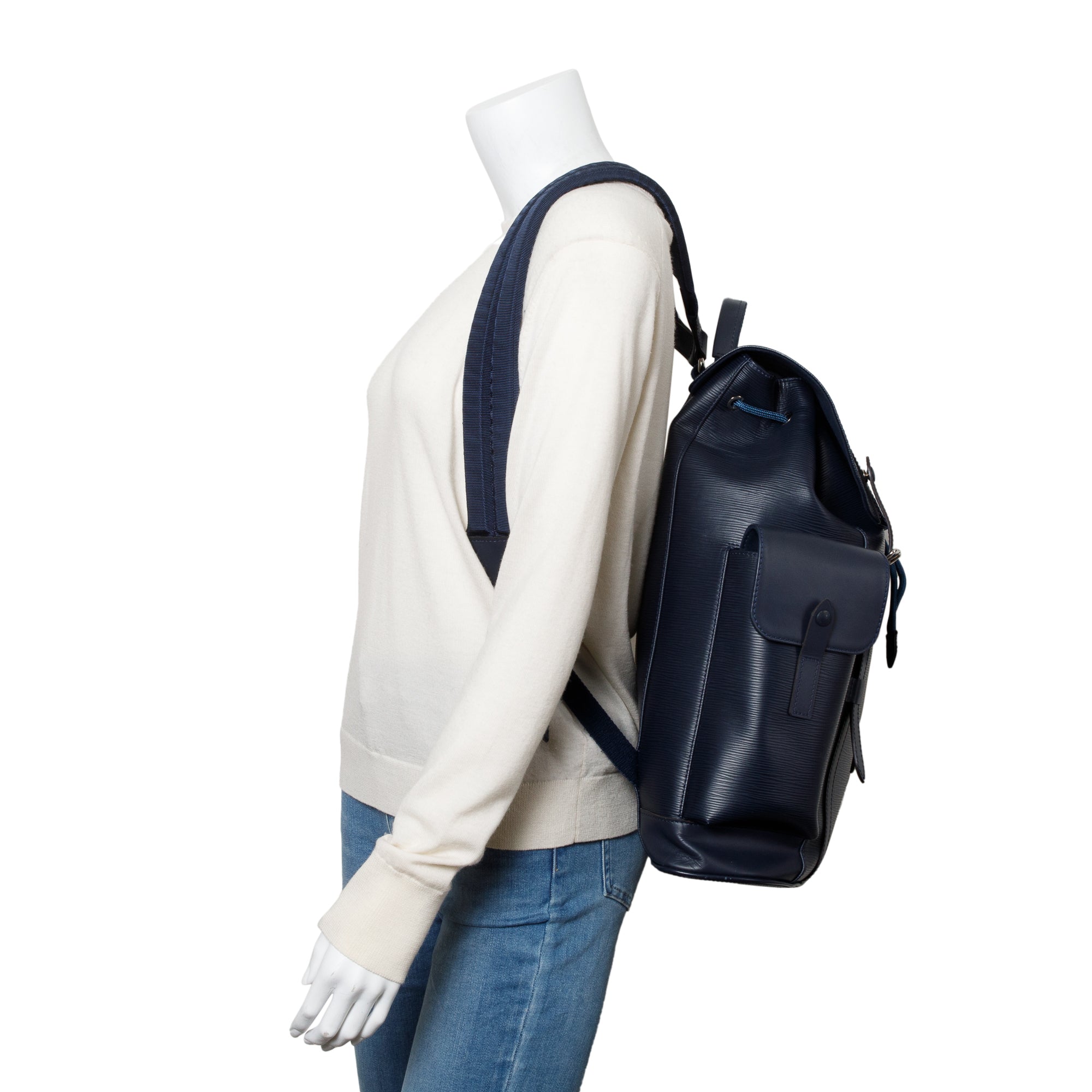 Louis Vuitton 2020 Navy Epi Leather Christopher PM Backpack