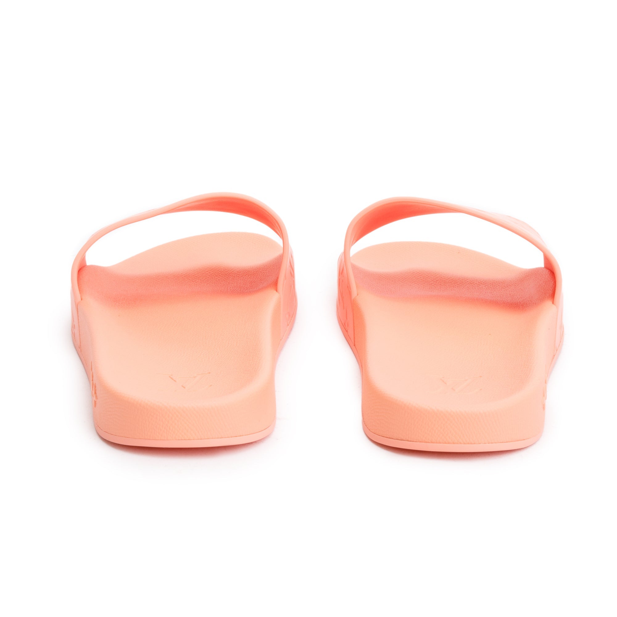 Louis Vuitton 2020 Peach Monogram Rubber Water Font Mule, Size 12