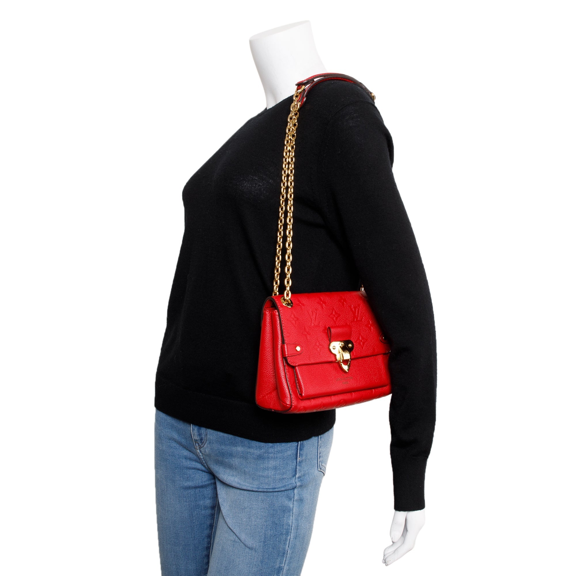 Louis Vuitton 2020 Red Monogram Empreinte Leather Vavin BB