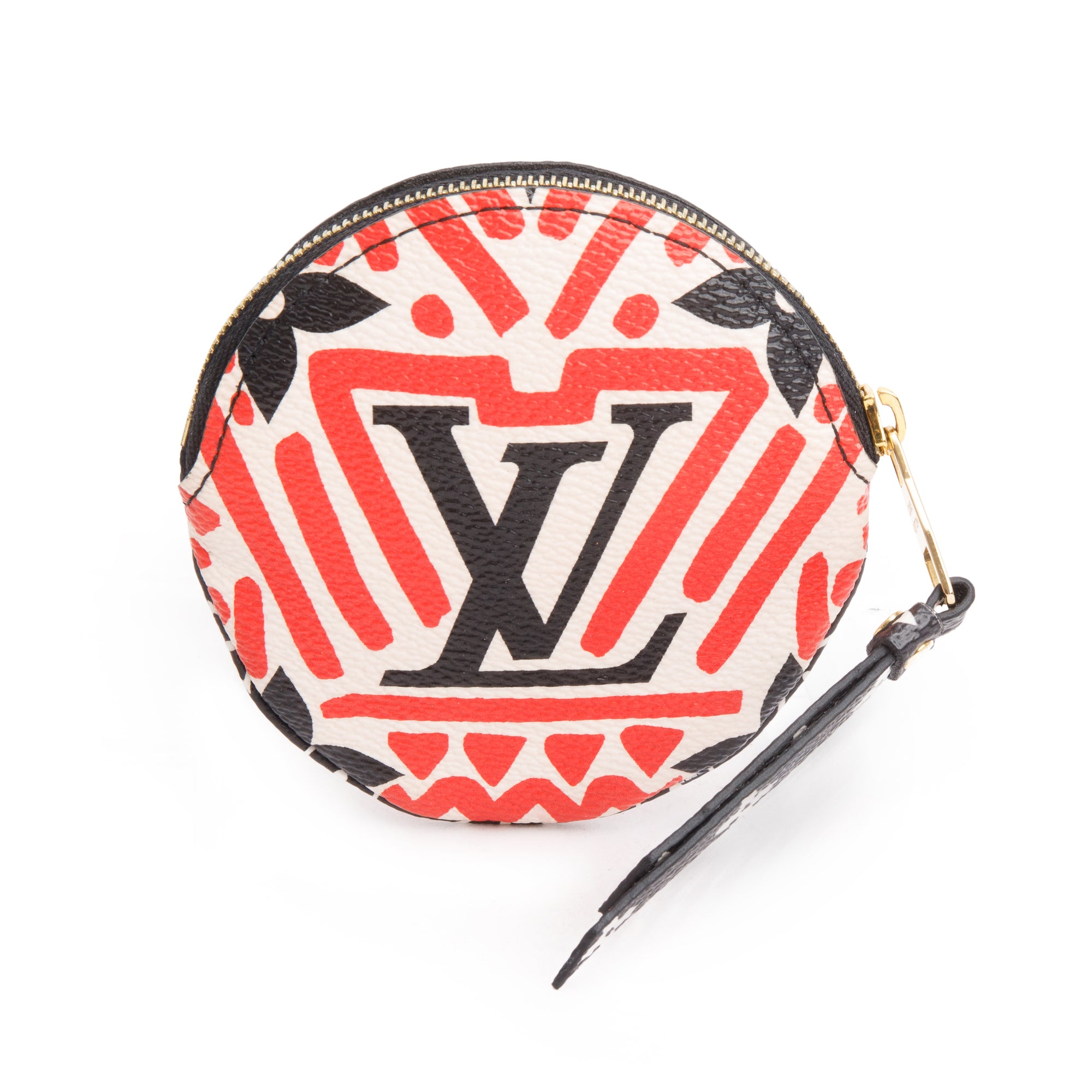 Louis Vuitton 2020 Red/Creme/Black Monogram Crafty Round Coin Purse w/ Box & Receipt