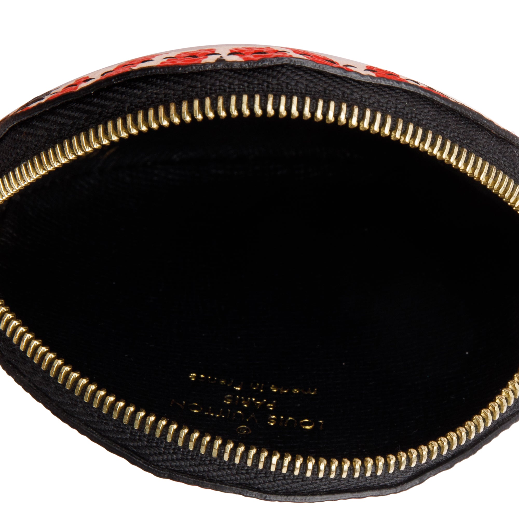 Louis Vuitton 2020 Red/Creme/Black Monogram Crafty Round Coin Purse w/ Box & Receipt