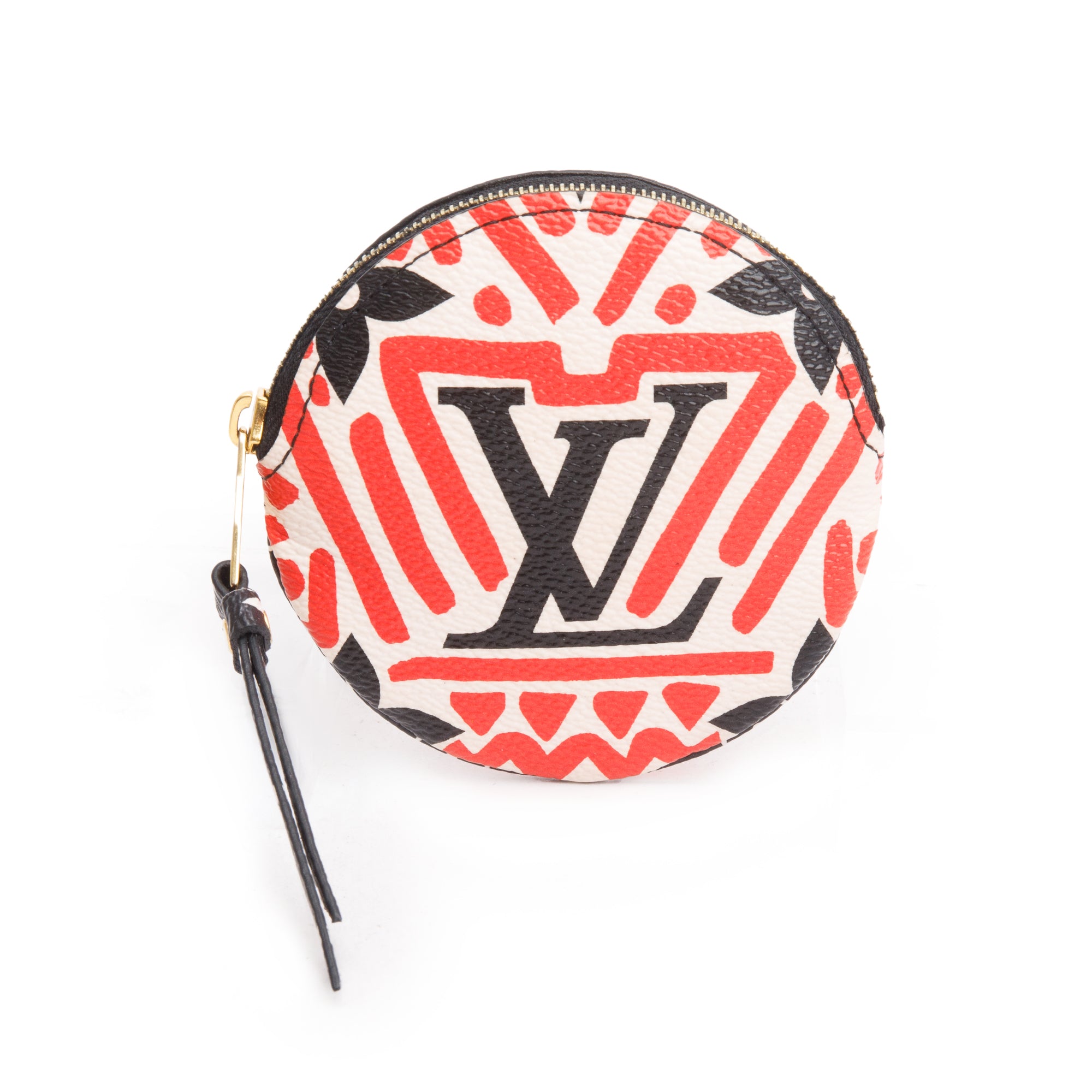 Louis Vuitton 2020 Red/Creme/Black Monogram Crafty Round Coin Purse w/ Box & Receipt