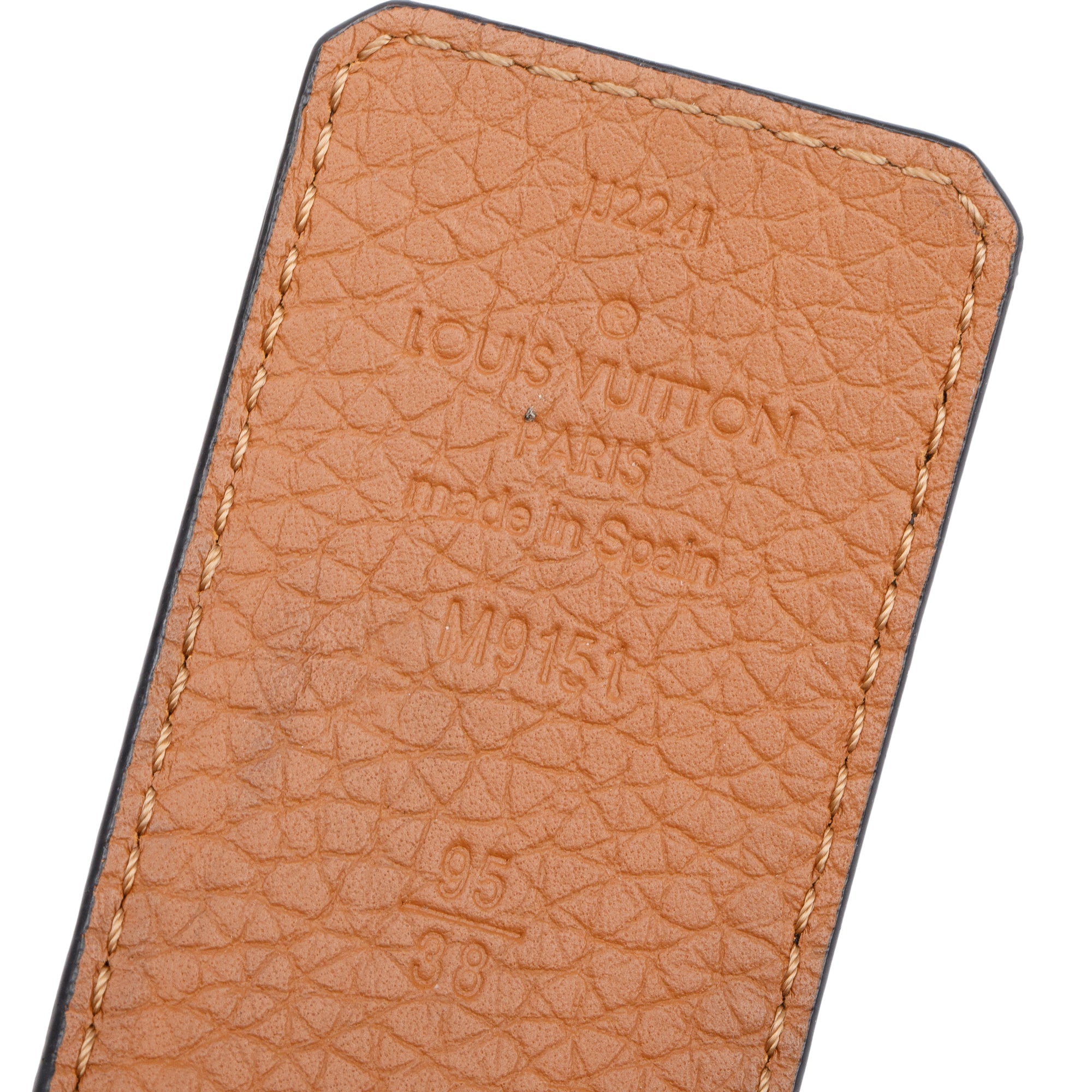 Louis Vuitton 2021 Black & Brown Taurillon Leather LV Initials 40 MM Reversible Belt 95 38 w/ Box