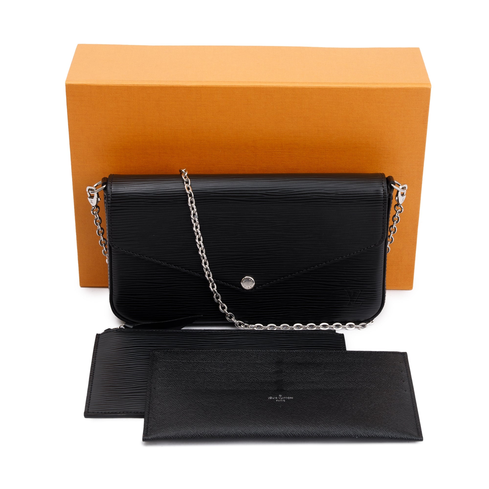 Louis Vuitton 2021 Black Epi Leather Felicie Pochette Bag w/ Box, Receipt & Inserts
