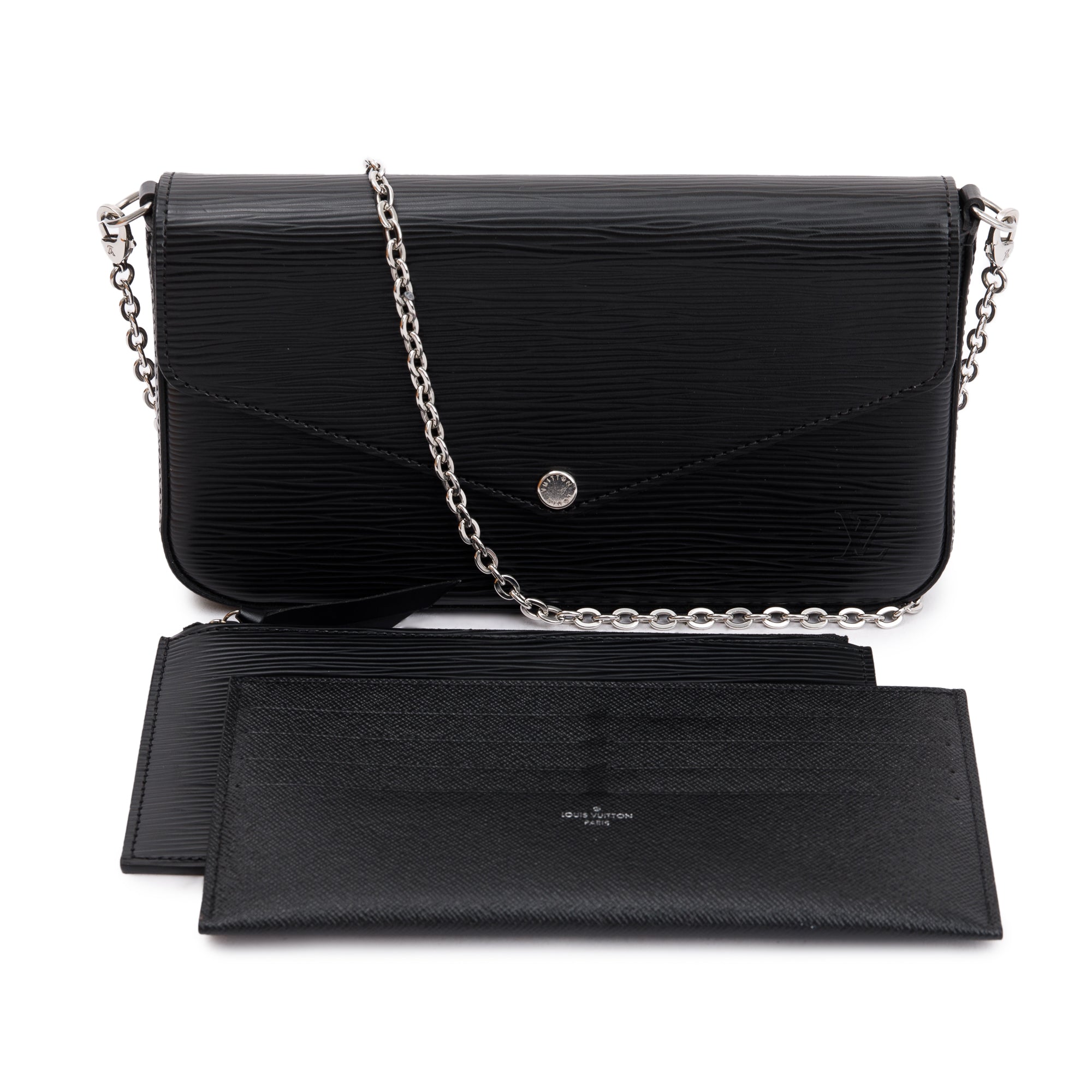 Louis Vuitton 2021 Black Epi Leather Felicie Pochette Bag w/ Box, Receipt & Inserts