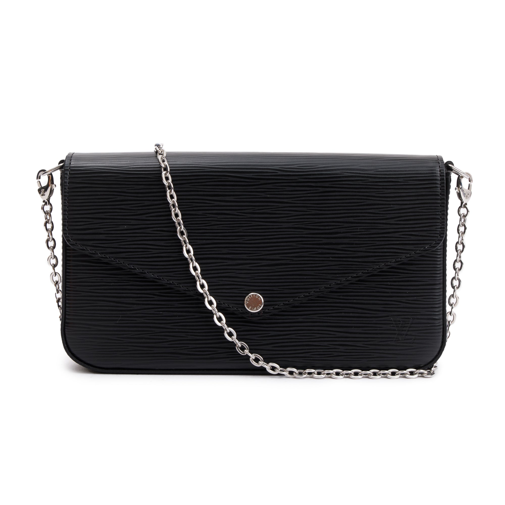 Louis Vuitton 2021 Black Epi Leather Felicie Pochette Bag w/ Box, Receipt & Inserts