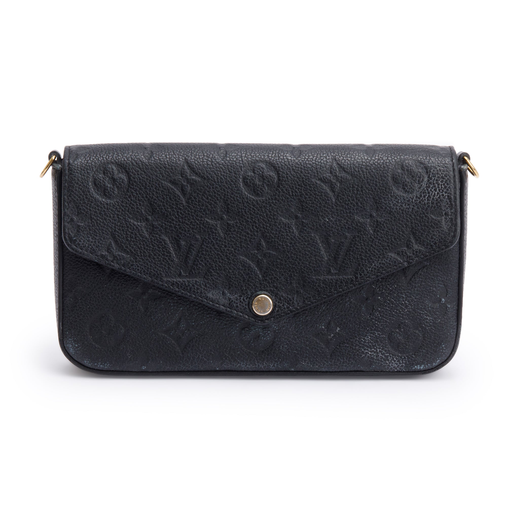 Louis Vuitton 2021 Black Monogram Empreinte Leather Felicie Pochette w/ Insert
