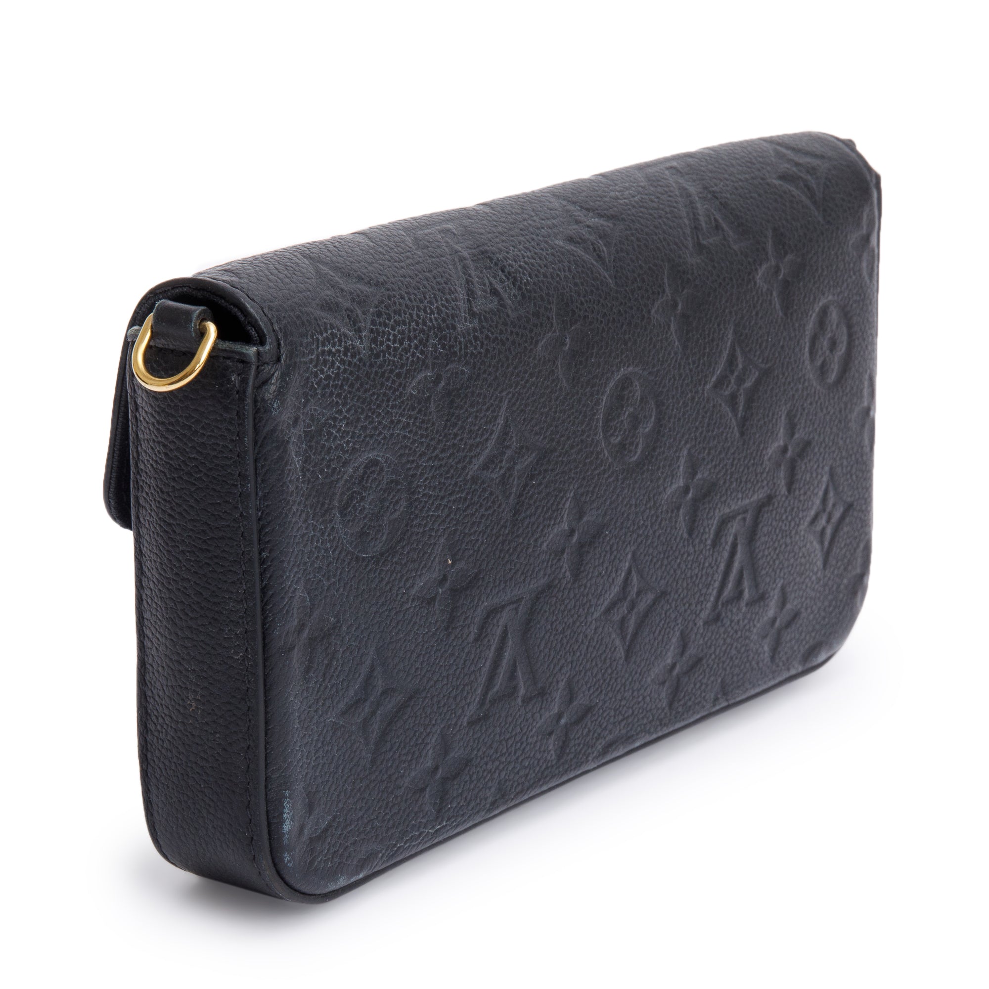 Louis Vuitton 2021 Black Monogram Empreinte Leather Felicie Pochette w/ Insert