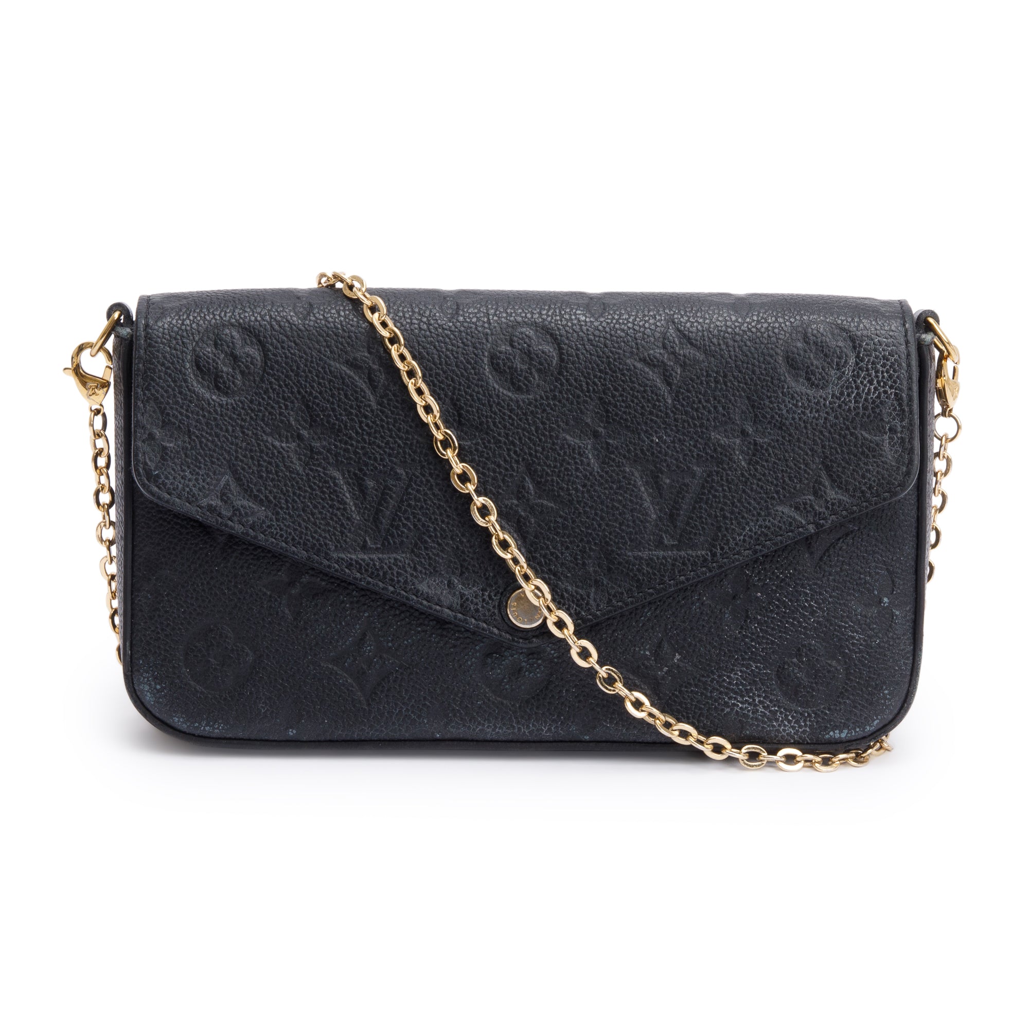 Louis Vuitton 2021 Black Monogram Empreinte Leather Felicie Pochette w/ Insert