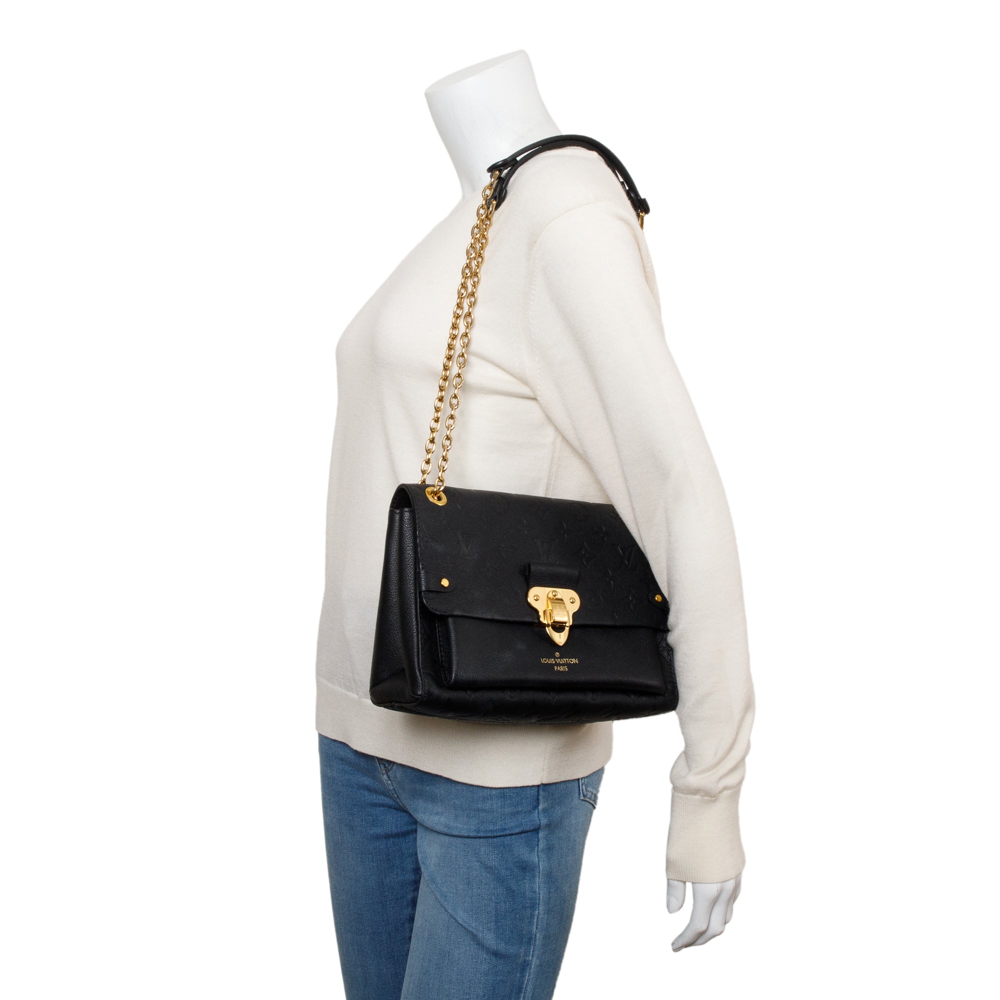 Louis Vuitton 2021 Black Monogram Empreinte Leather Vavin PM w/ Box & Receipt