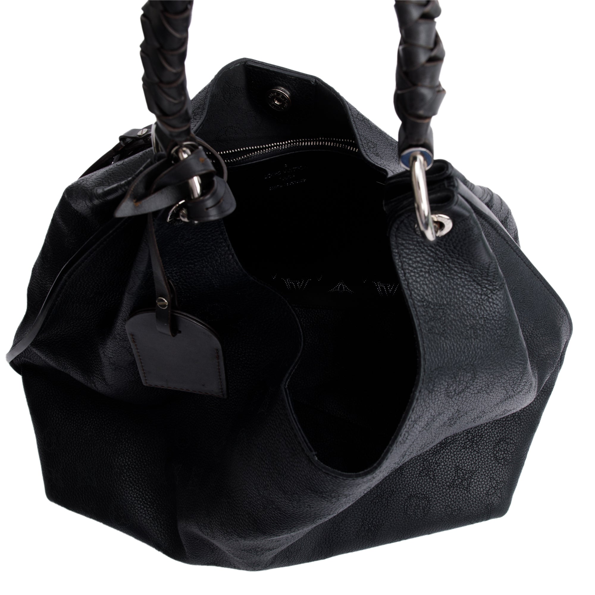 Louis Vuitton 2021 Black Monogram Mahina Carmel Hobo Bag
