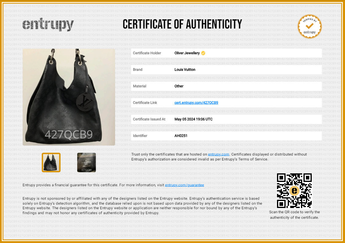 Louis Vuitton 2021 Black Monogram Mahina Carmel Hobo Bag