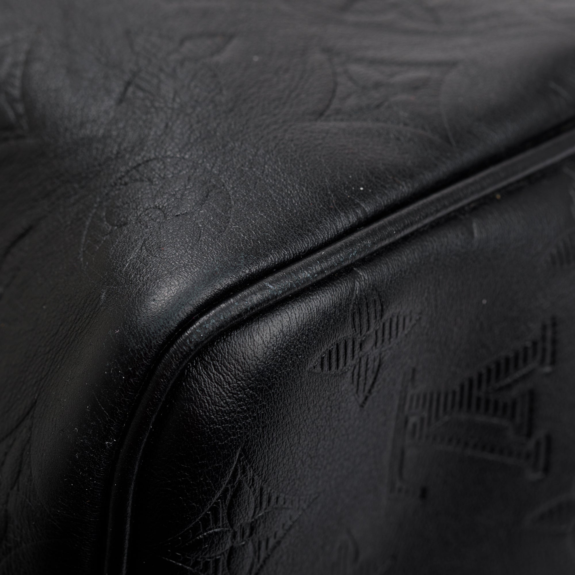 Louis Vuitton 2021 Black Monogram Shadow Embossed Keepall Bandouliere 50 w/ Box & Receipt