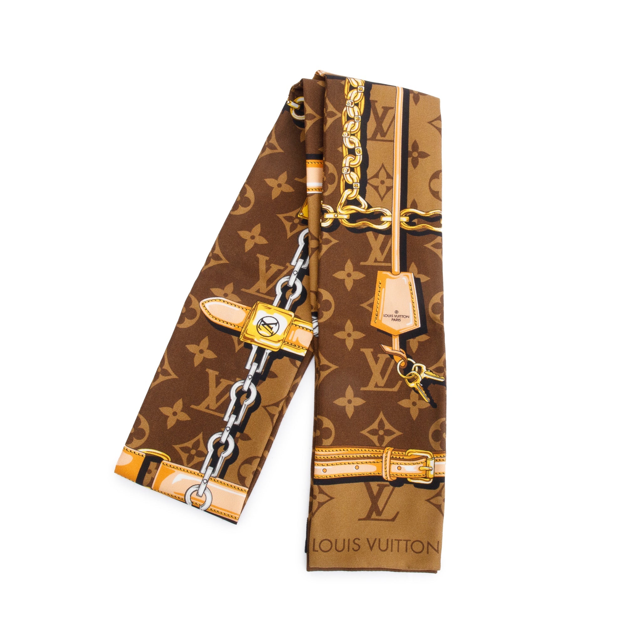Louis Vuitton 2021 Brown Monogram Confidential Silk Bandeau w/ Receipt