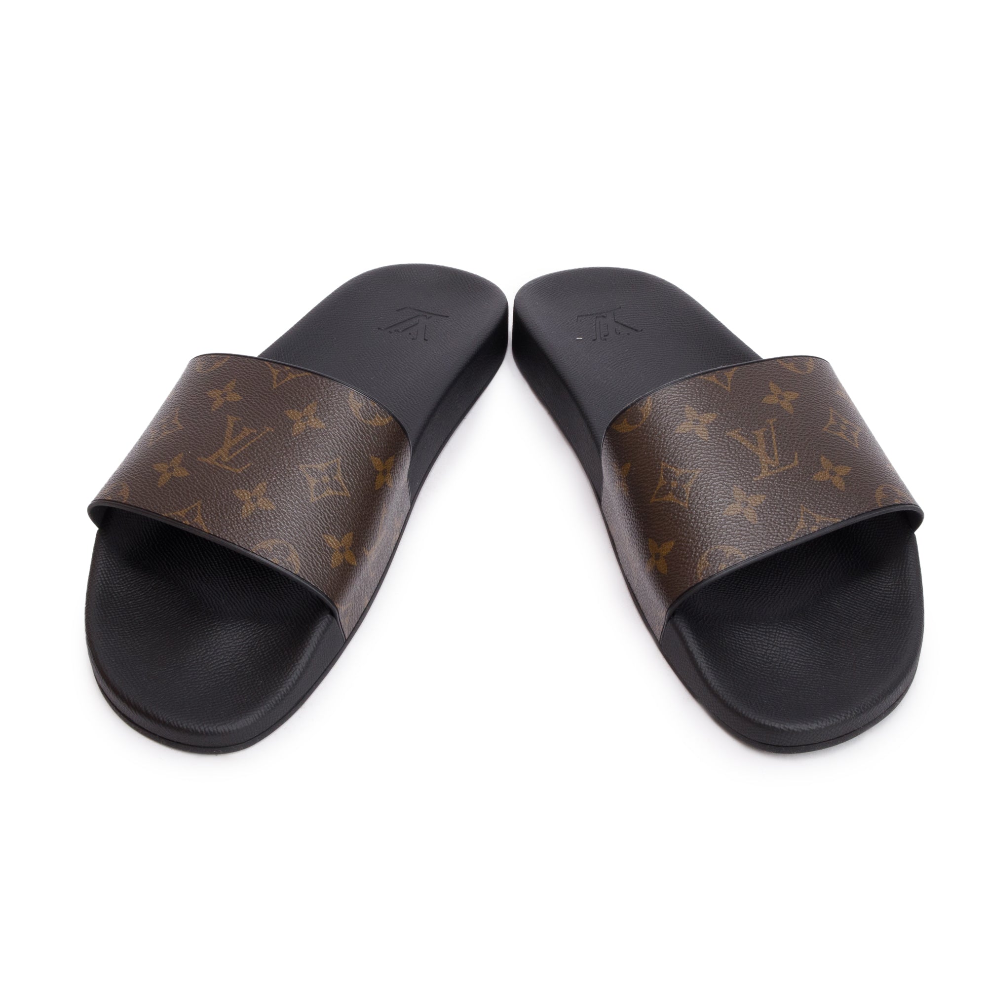 Louis Vuitton 2021 Brown Monogram Macassar Waterfront Mule Slides, Size 12