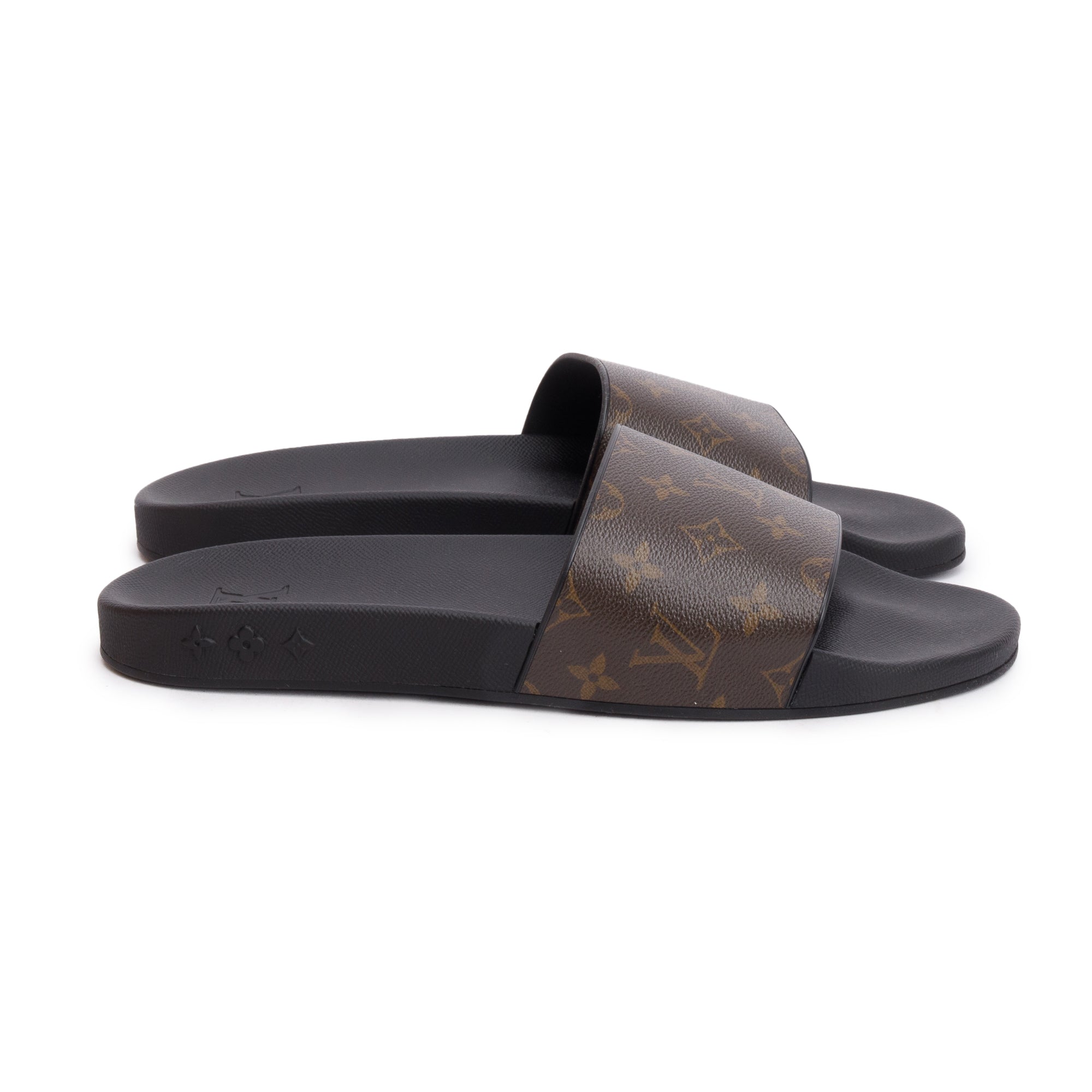 Louis Vuitton 2021 Brown Monogram Macassar Waterfront Mule Slides, Size 12