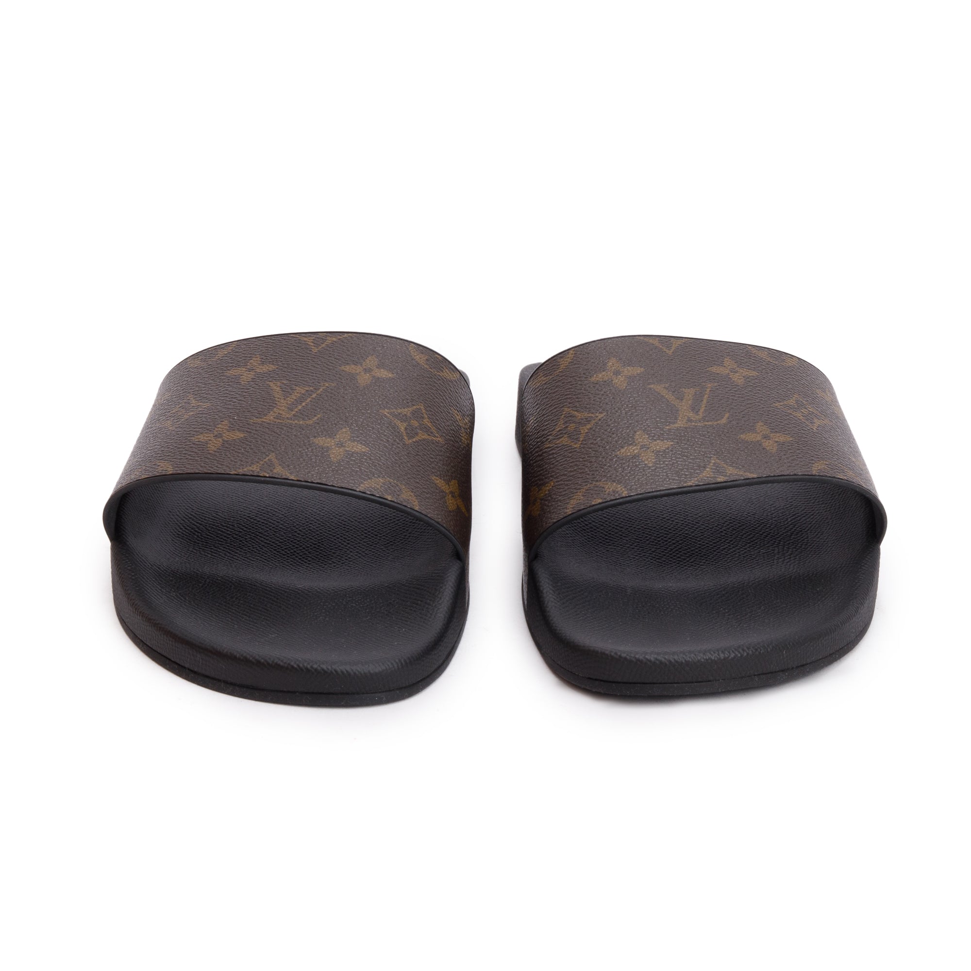 Louis Vuitton 2021 Brown Monogram Macassar Waterfront Mule Slides, Size 12