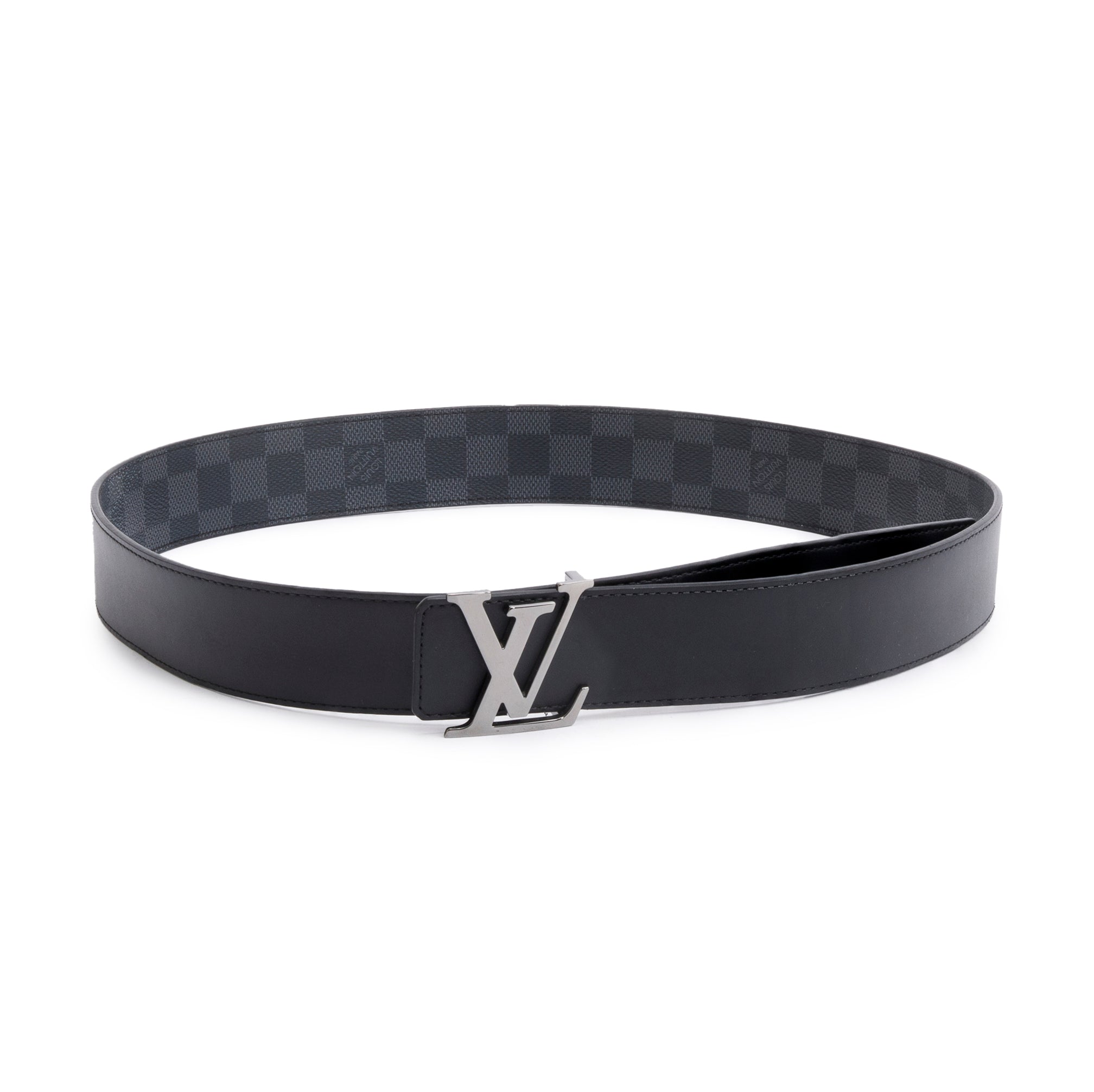Louis Vuitton 2021 Damier Graphite LV Initiales 40MM Belt, Size 100 40