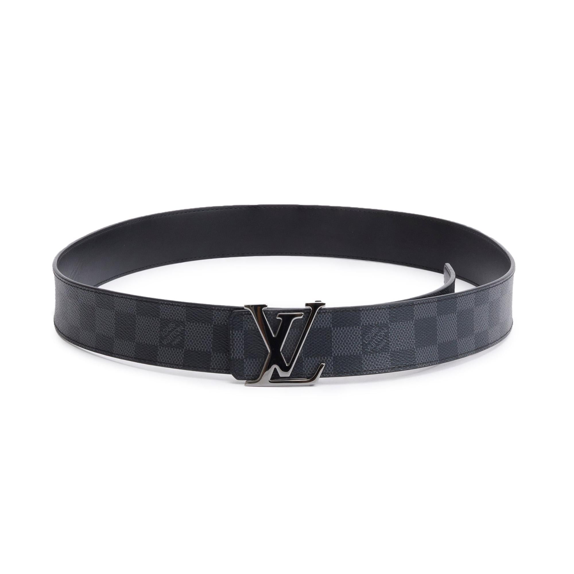 Louis Vuitton 2021 Damier Graphite LV Initiales 40MM Belt, Size 100 40
