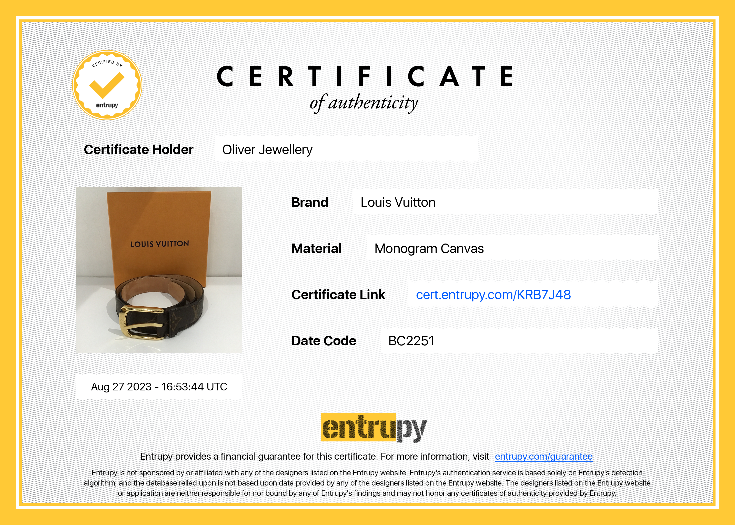 Louis Vuitton 2021 Monogram 30 MM Belt with Ellipse Buckle w/ Box