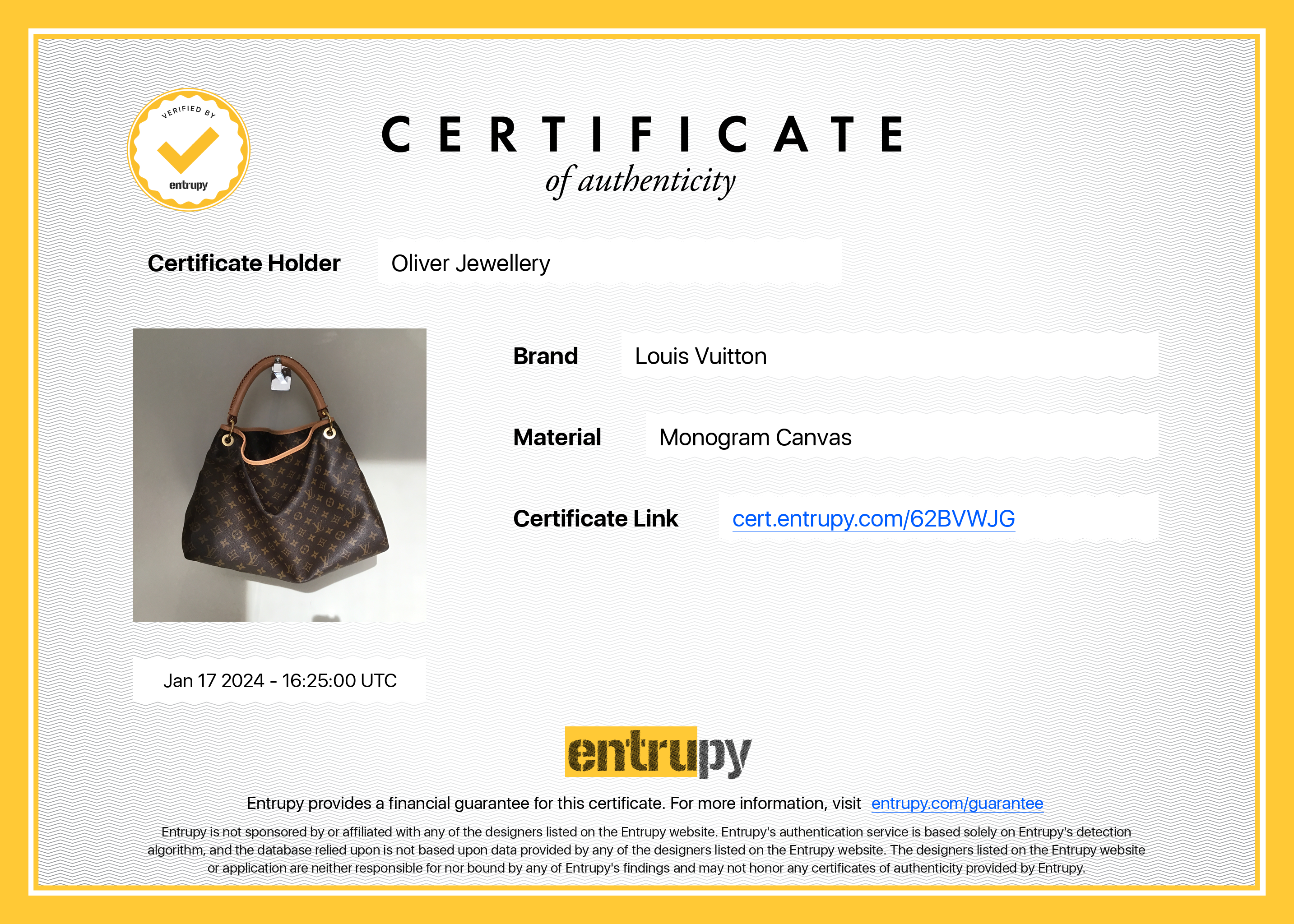 Louis Vuitton 2021 Monogram Artsy MM w/ Receipt
