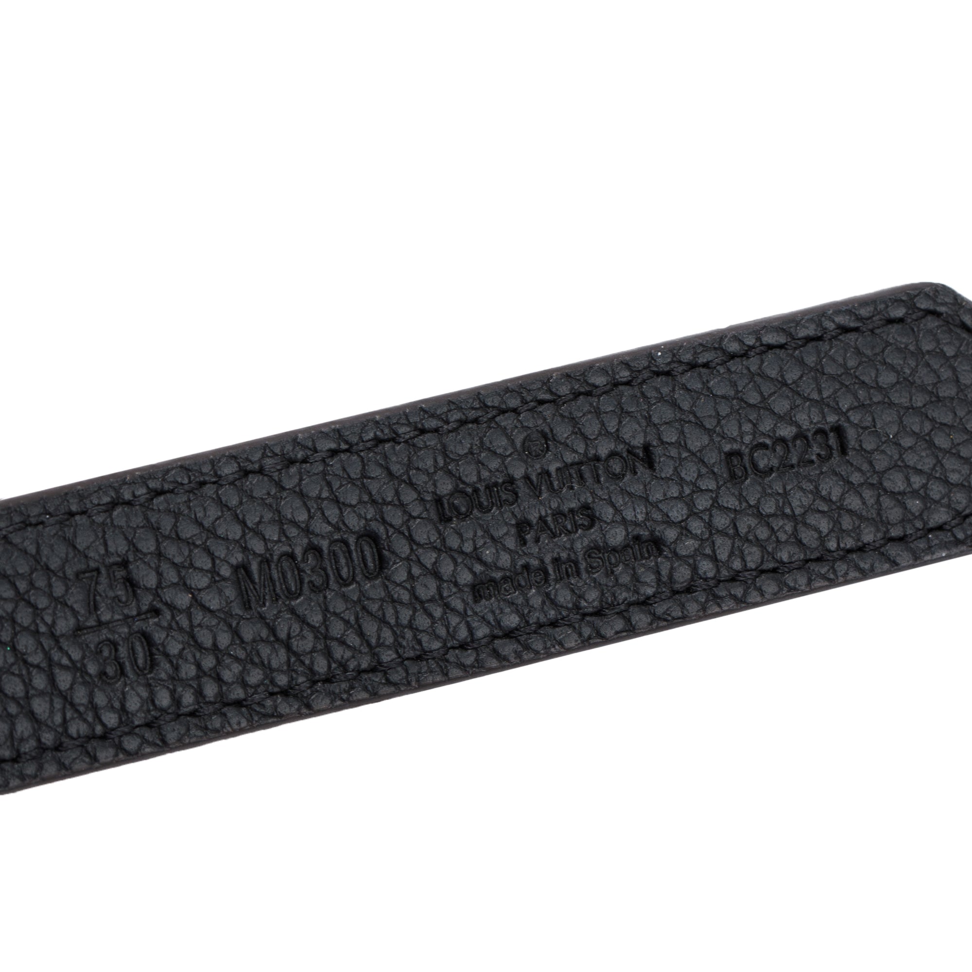 Louis Vuitton 2021 Monogram Canvas & Black Leather Circle LV 20 MM Reversible Belt, Size 75 30 w/ Box & Receipt