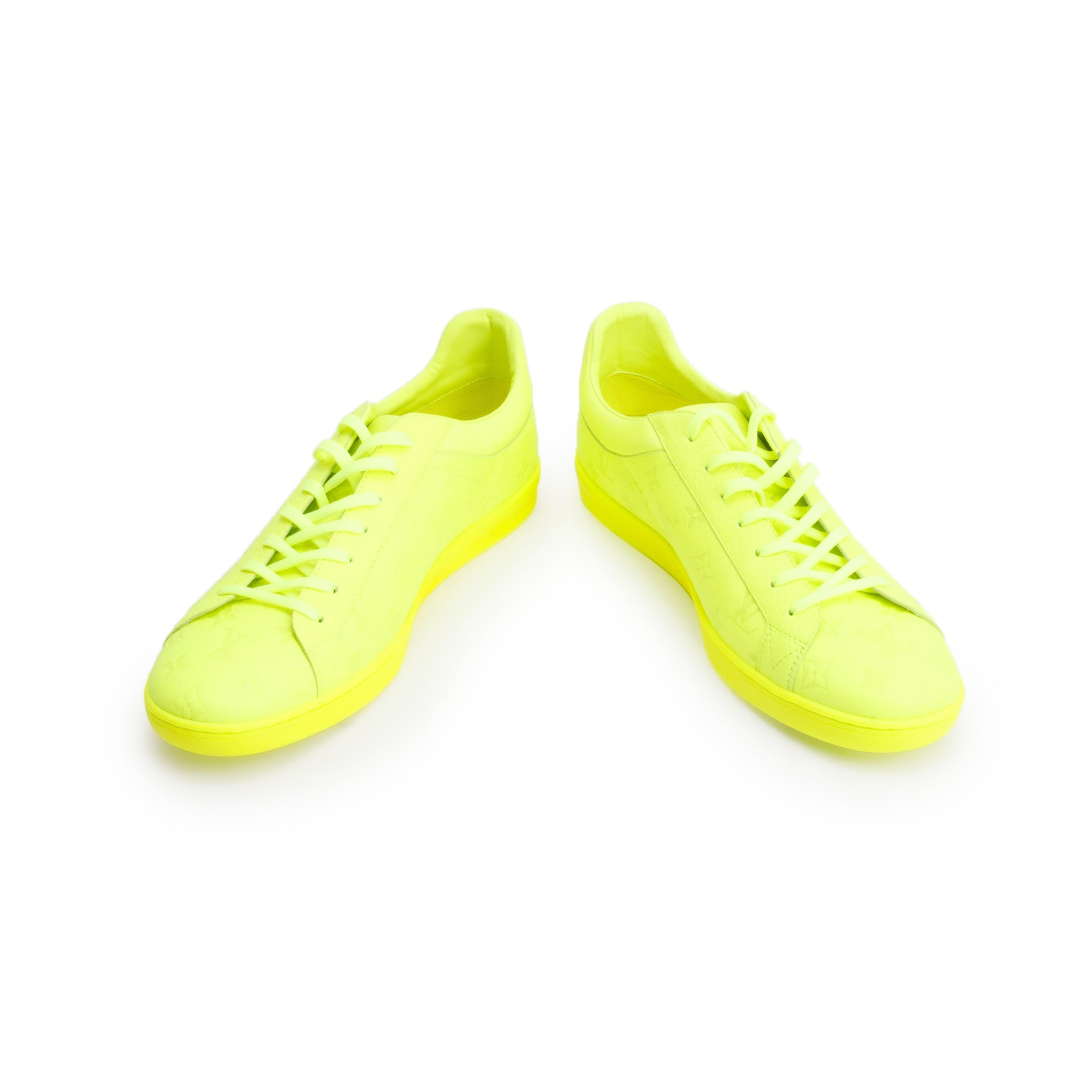 Louis Vuitton 2021 Neon Yellow Monogram Empreinte Leather Luxembourg Sneakers, Size 13 w/ Box