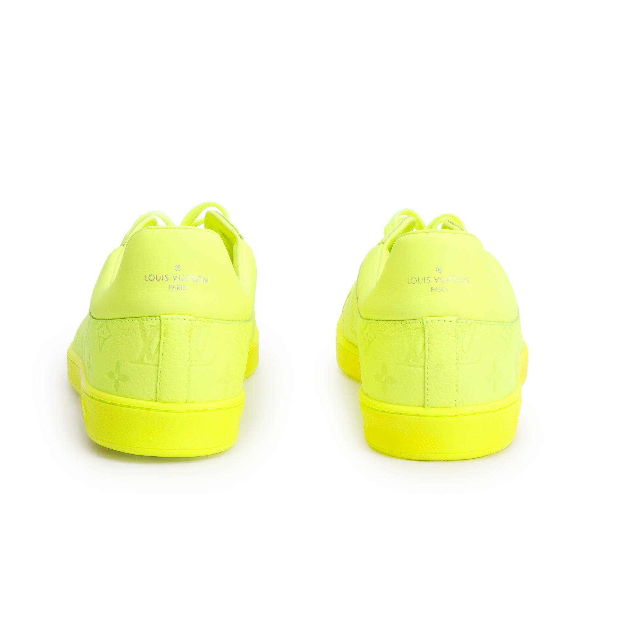 Louis Vuitton 2021 Neon Yellow Monogram Empreinte Leather Luxembourg Sneakers, Size 13 w/ Box