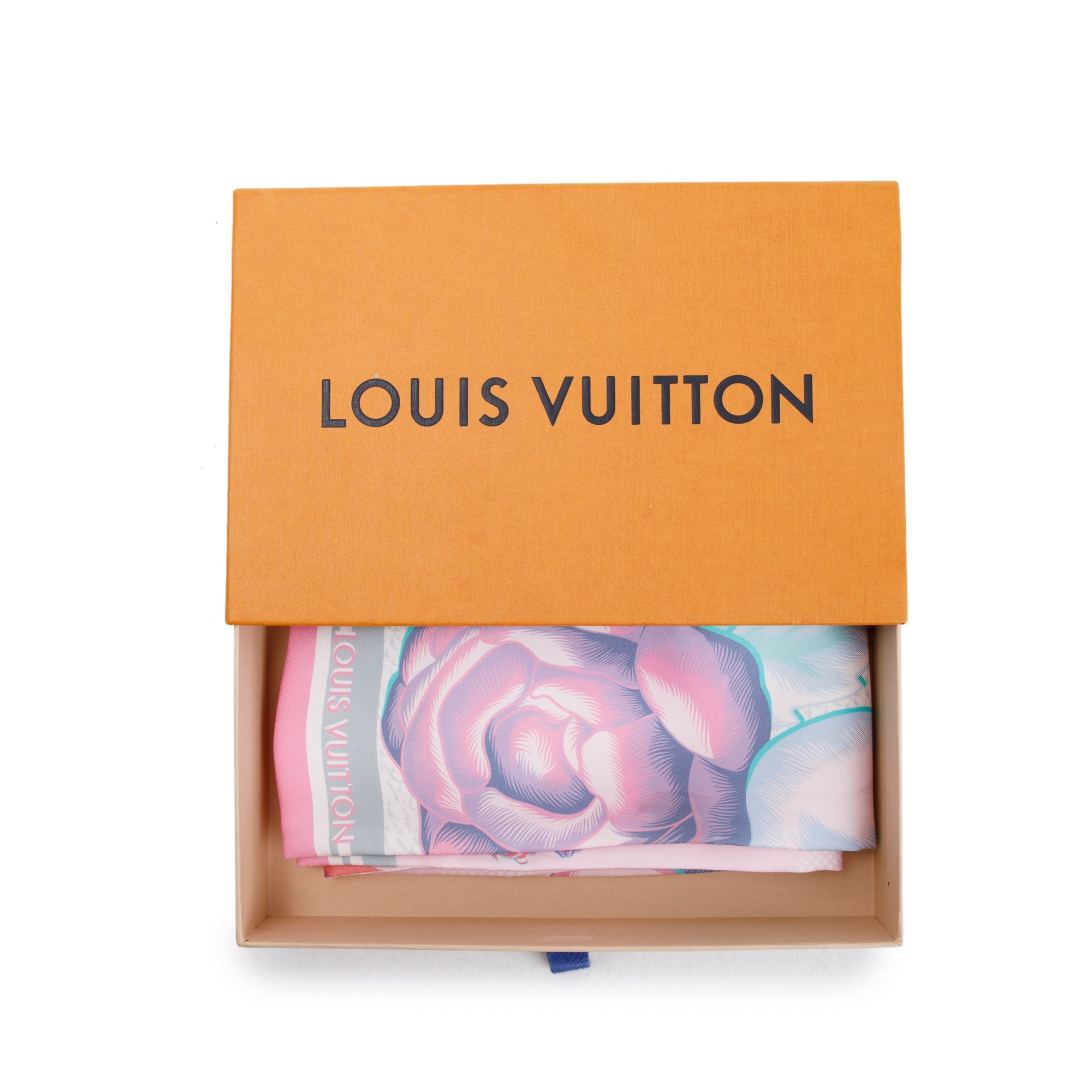 Louis Vuitton 2021 Pink & Multicolour Silk Malle Fleurs Bandeau w/ Box & Receipt
