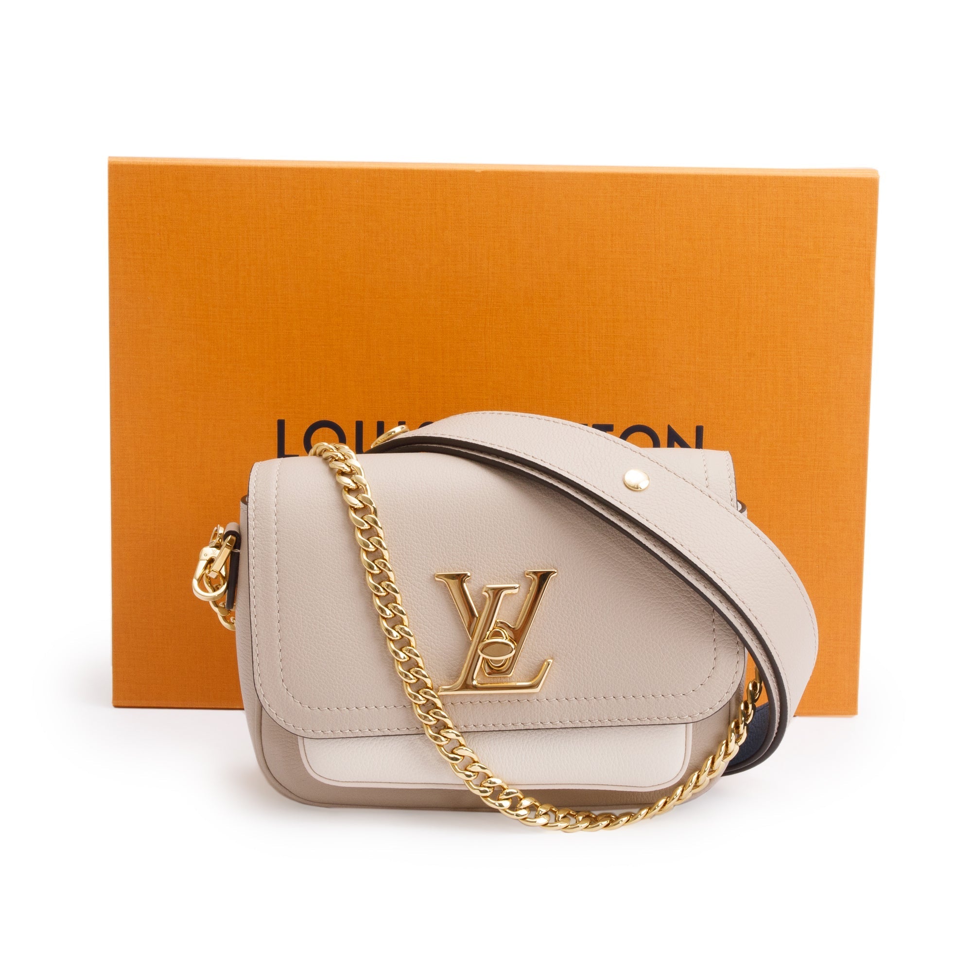 Louis Vuitton 2022 Beige Leather LockMe Tender Bag w/ Box