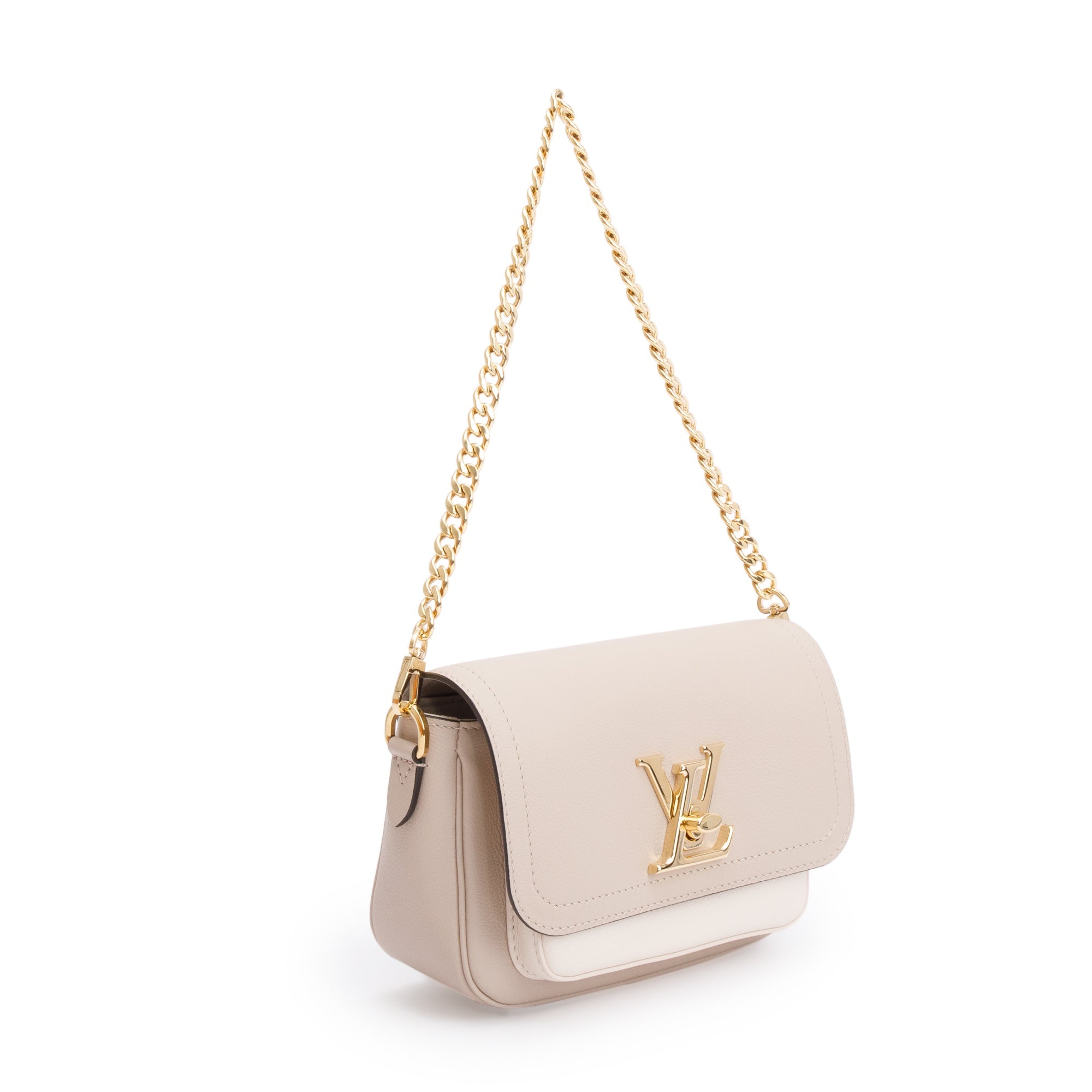 Louis Vuitton 2022 Beige Leather LockMe Tender Bag w/ Box